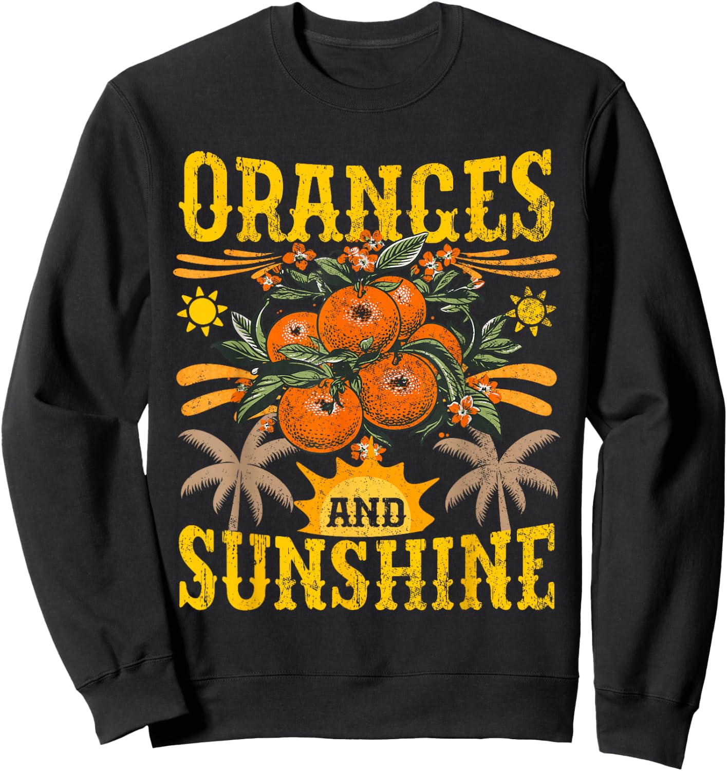 Vintage Orange Fruit Sweatshirt - Sweatshirt | Black