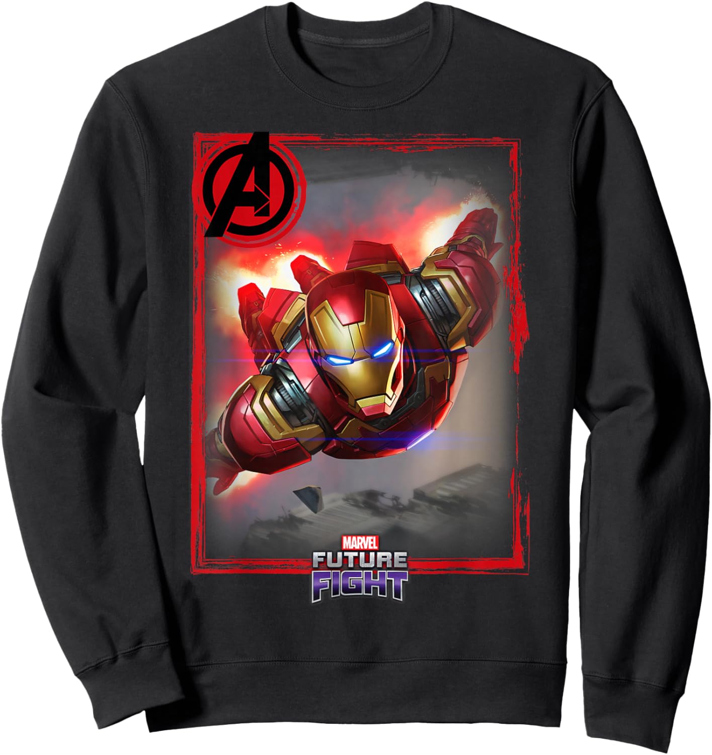 Marvel Future Fight Iron Man Portrait Graphic Sweatshirt - Sweatshirt | Black