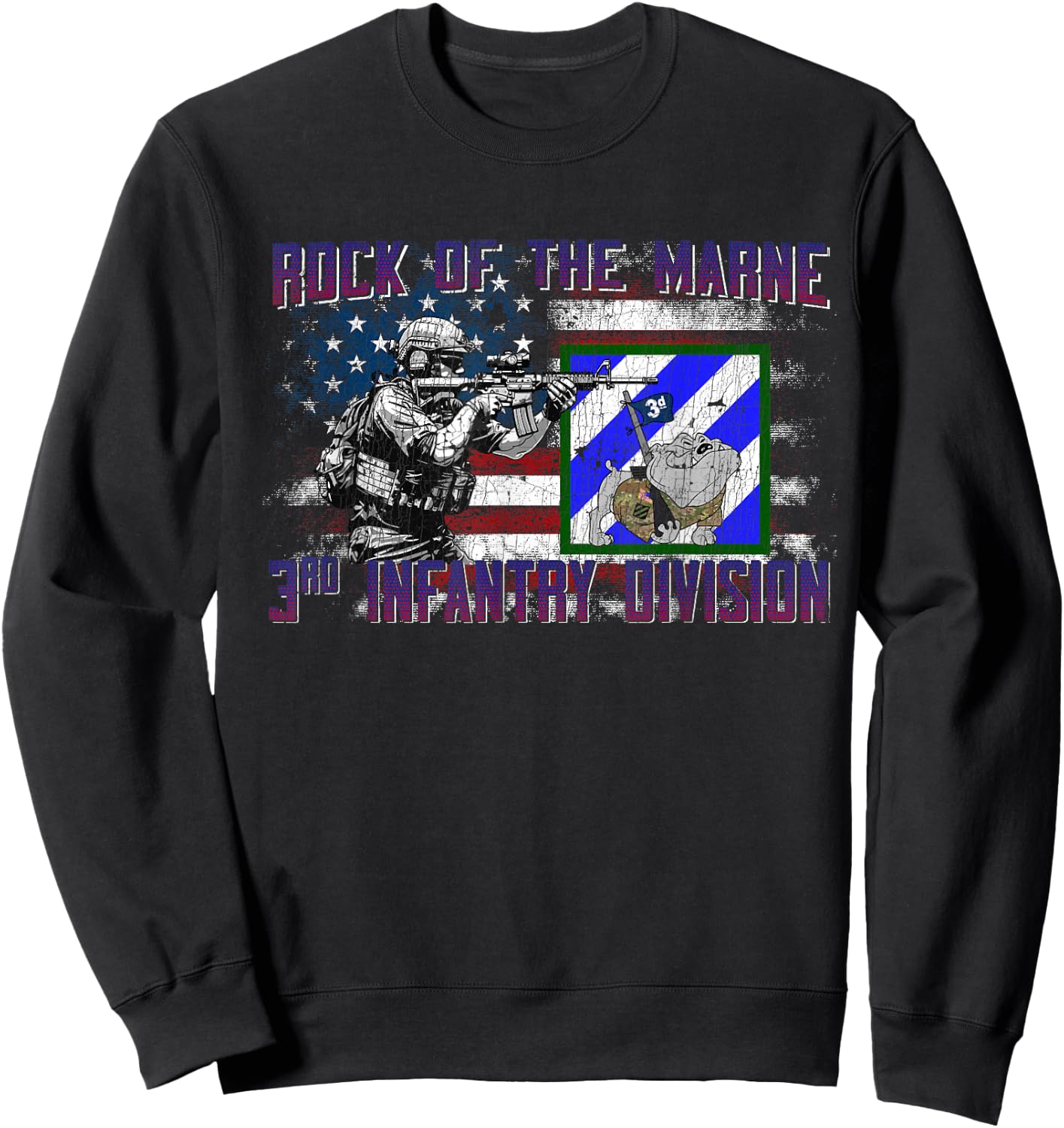3rd Infantry Division 3ID Rock of the Marne Fort Stewart Sweatshirt - Sweatshirt | Black