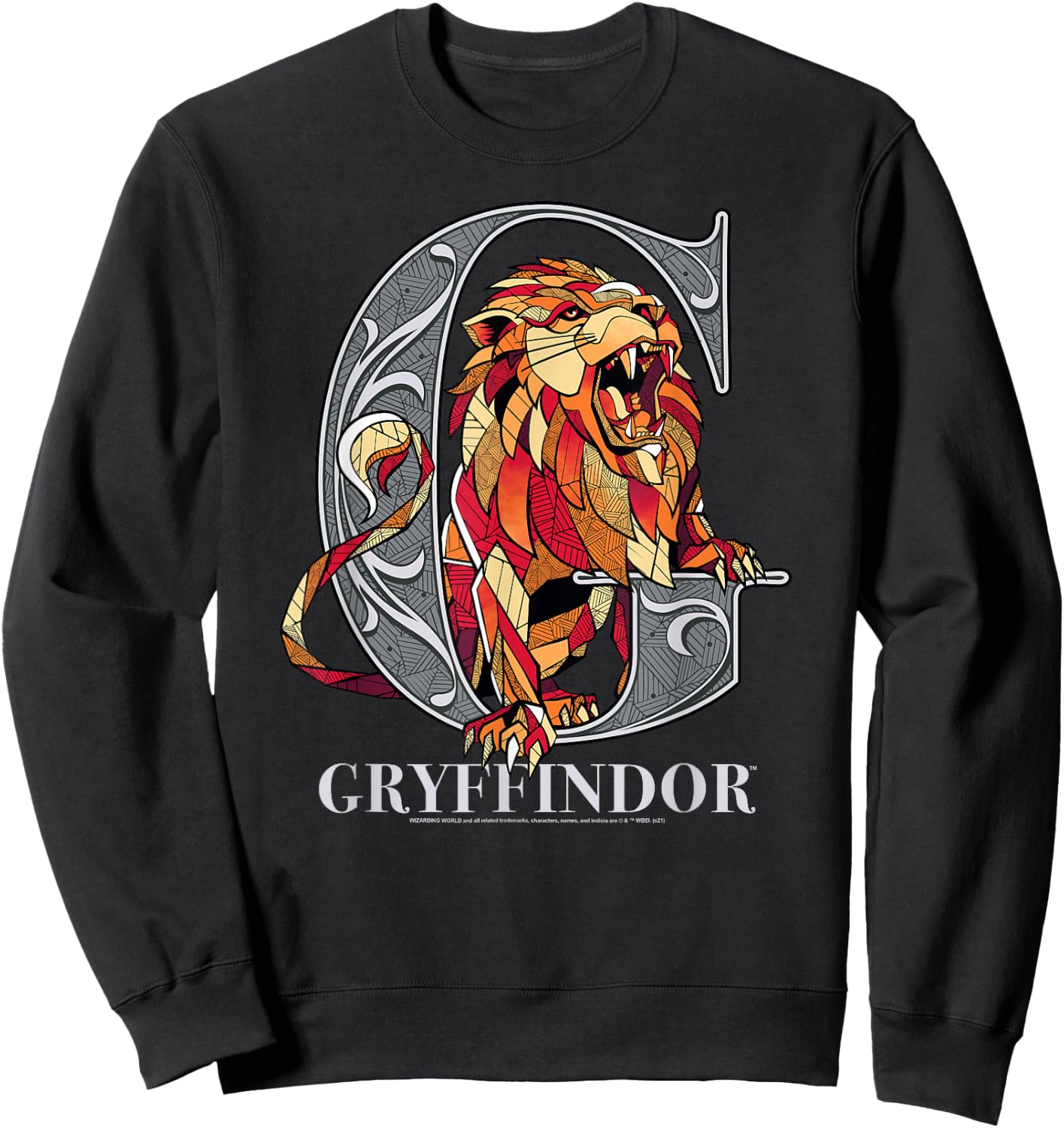 Harry Potter Mosaic Gryffindor with Lion Small Sweatshirt - Sweatshirt | Black