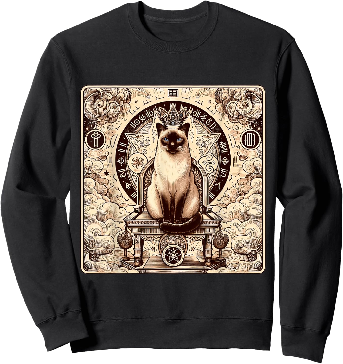 Siamese Cat tarot card Women Sweatshirt - Sweatshirt | Black