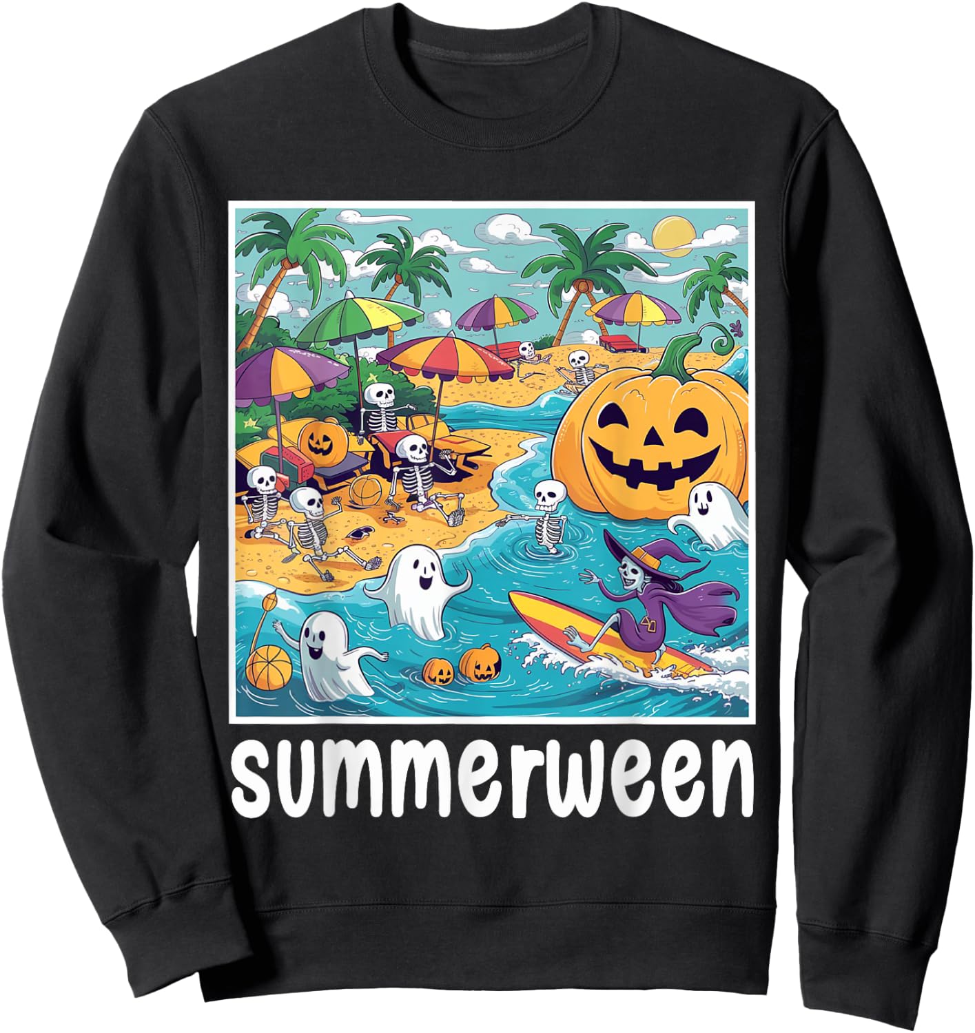 Halloween Summer Celebrate Summerween Vibes Men Women Girls Kids Sweatshirt - Sweatshirt | Black