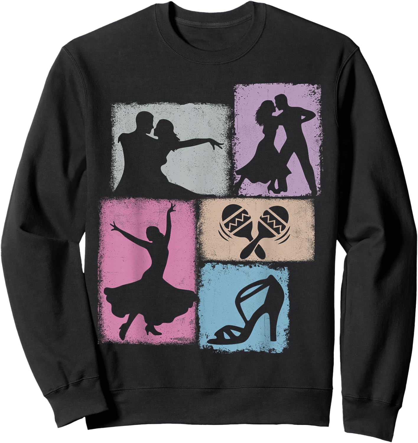 Salsa Vintage Collage Dancing Salsa Sweatshirt - Sweatshirt | Black