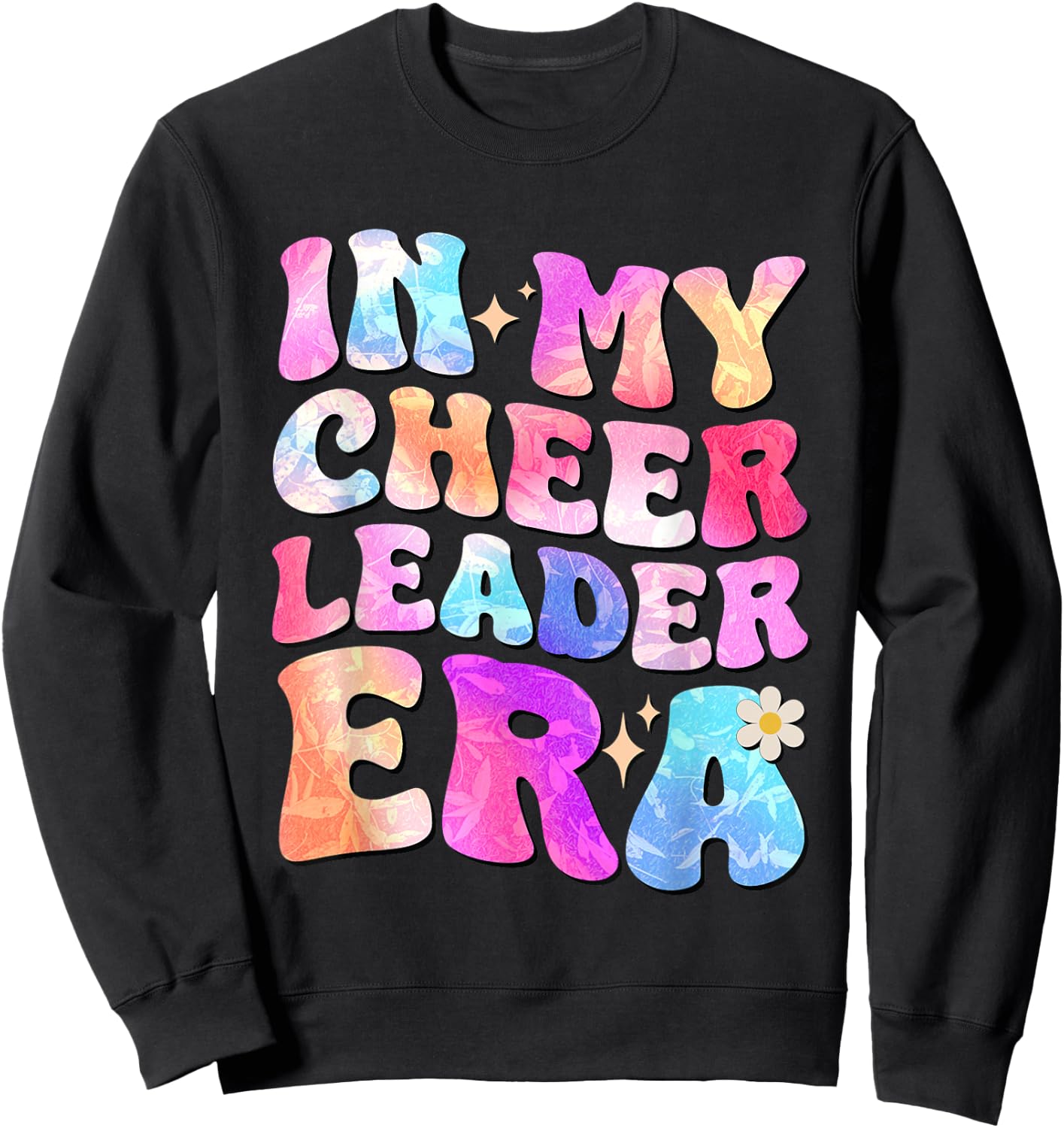 Groovy In My Cheer Leader Era Cheerleader Cheerleading Sweatshirt - Sweatshirt | Black