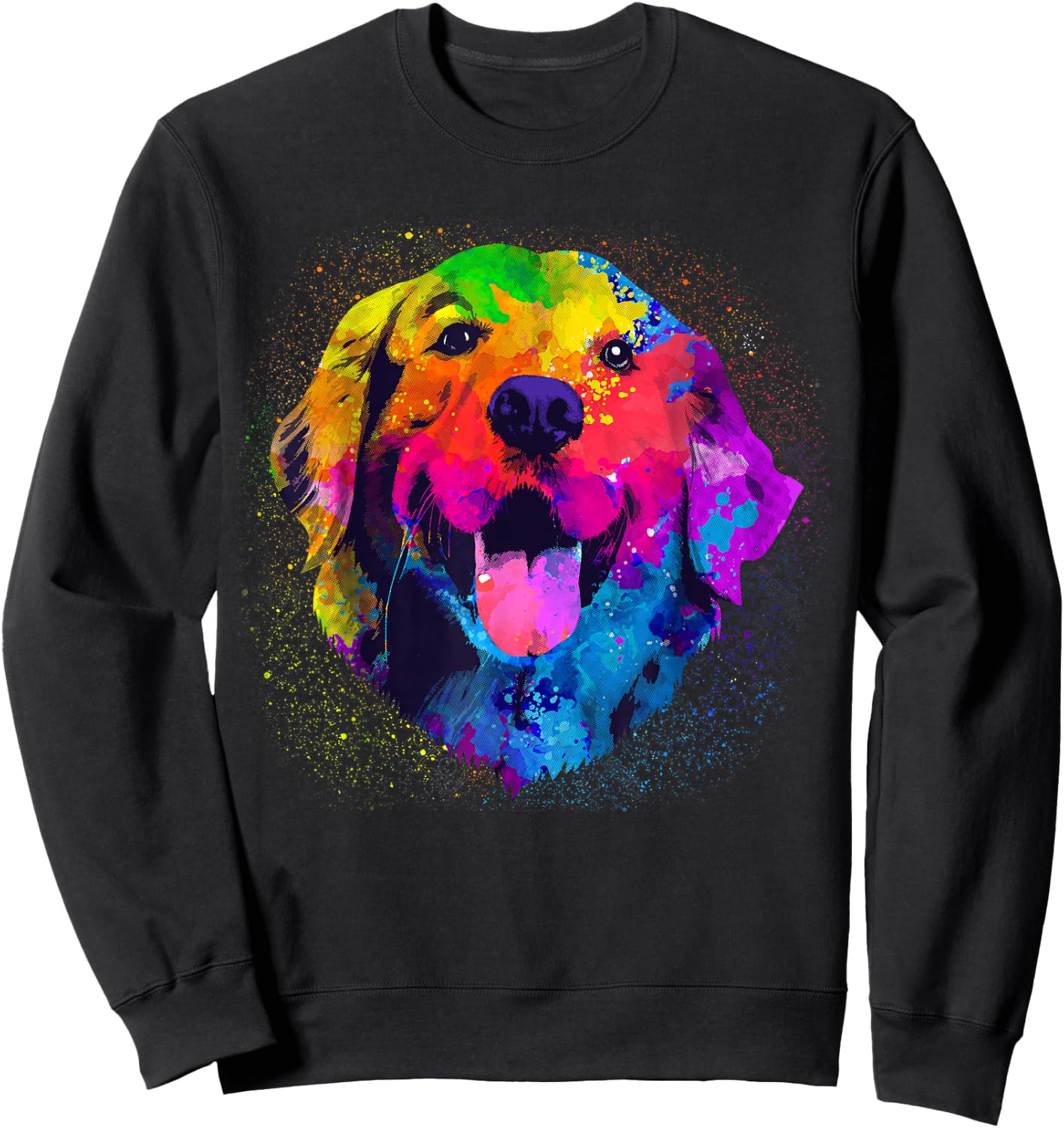 Golden Retriever Art Women Golden Retriever Lover Sweatshirt - Sweatshirt | Black