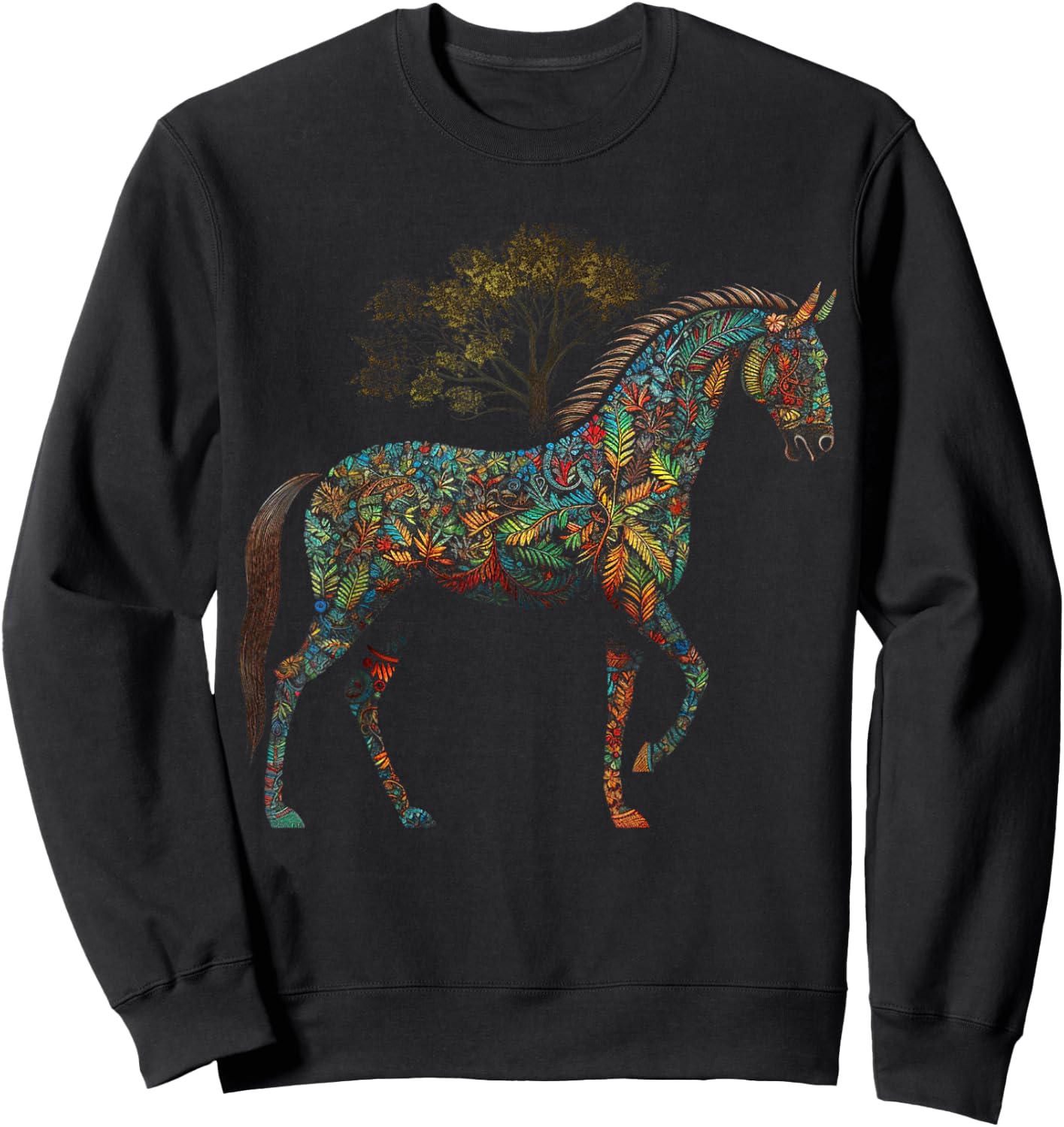 Horse artwork, horse motif, horse riding, animals, horse Sweatshirt - Sweatshirt | Black