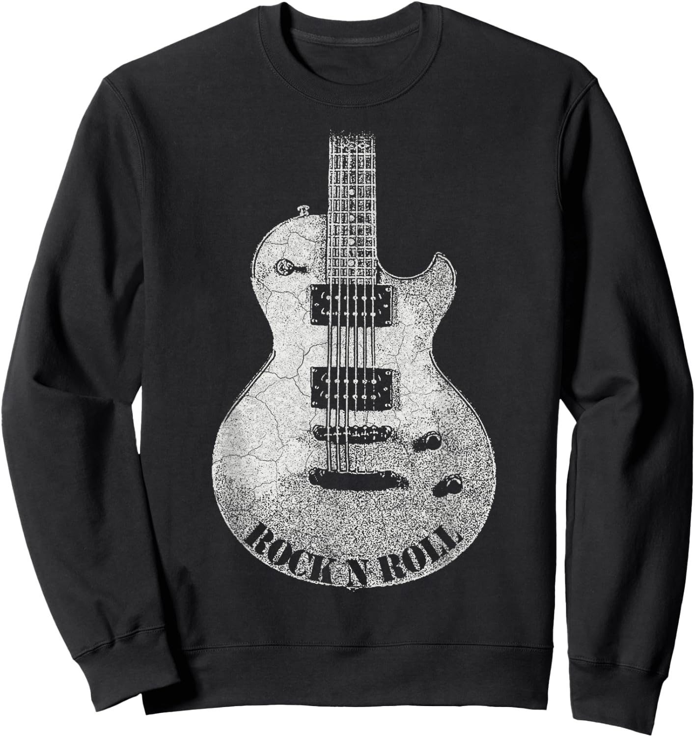 Rock and Roll Guitar Vintage ROCK Music Sweatshirt - Sweatshirt | Black