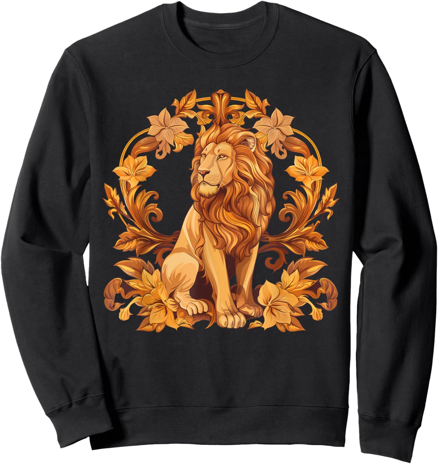 lionco. -Adults, -Kids Lion Graphic - Black, Small, Short Sleeve Sweatshirt - Sweatshirt | Black