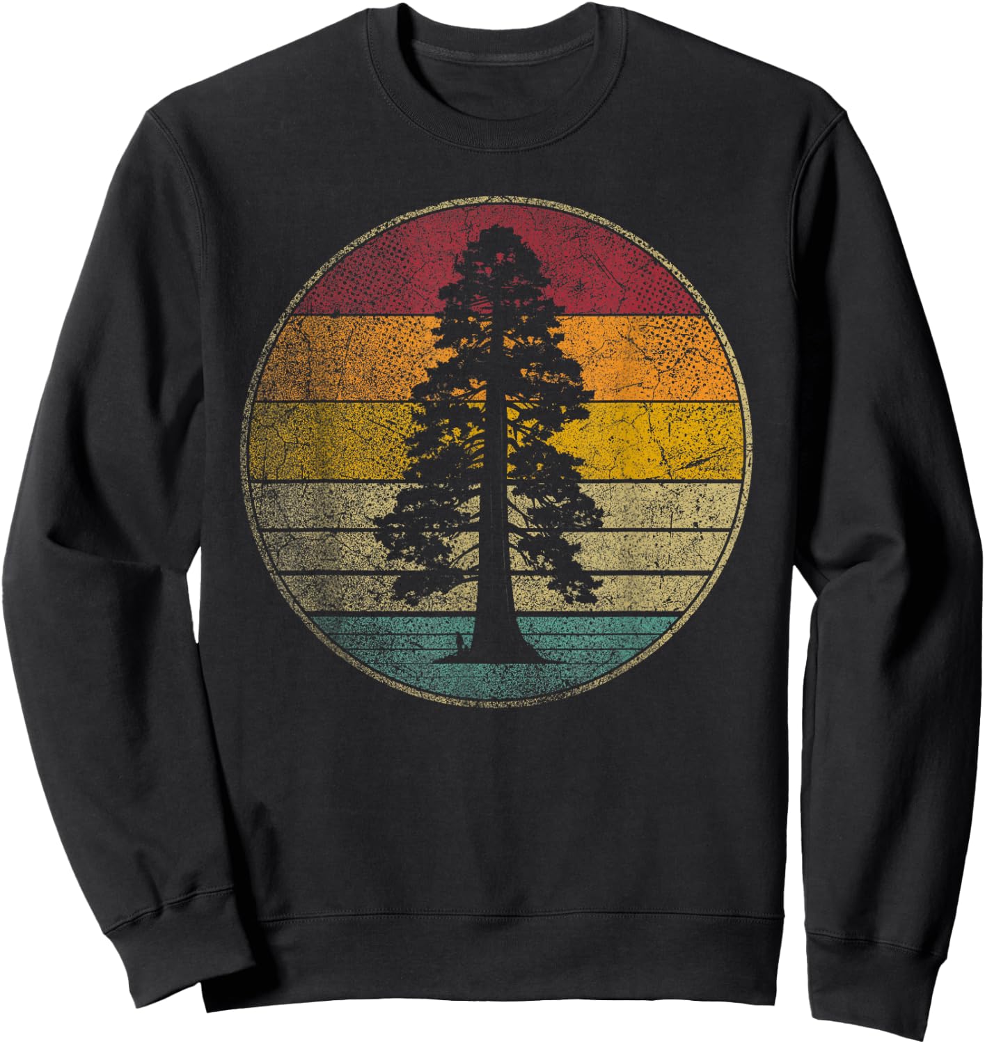 Sequoia Tree - Nature Retro Style National Park Vintage Sweatshirt - Sweatshirt | Black