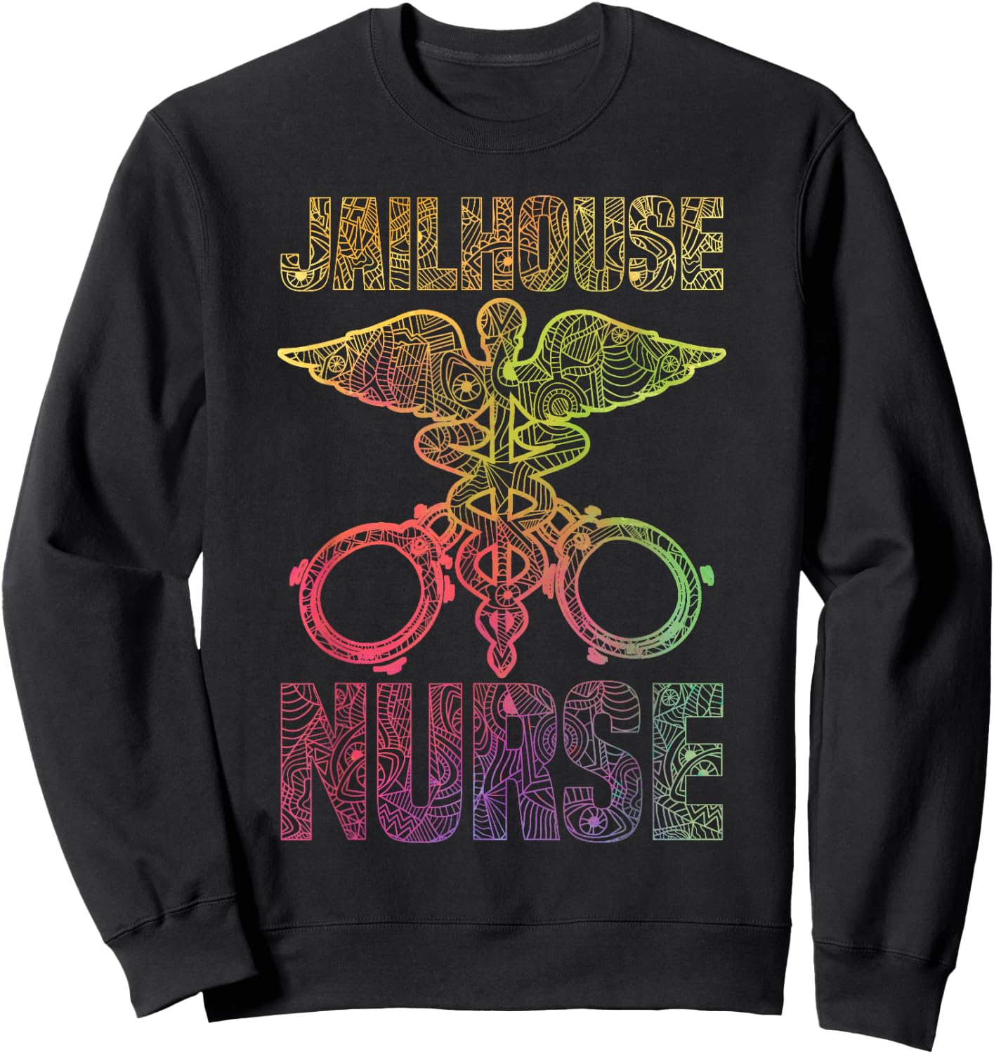 Correctional Nurse Jailhouse Nurse Graphic Sweatshirt - Sweatshirt | Black