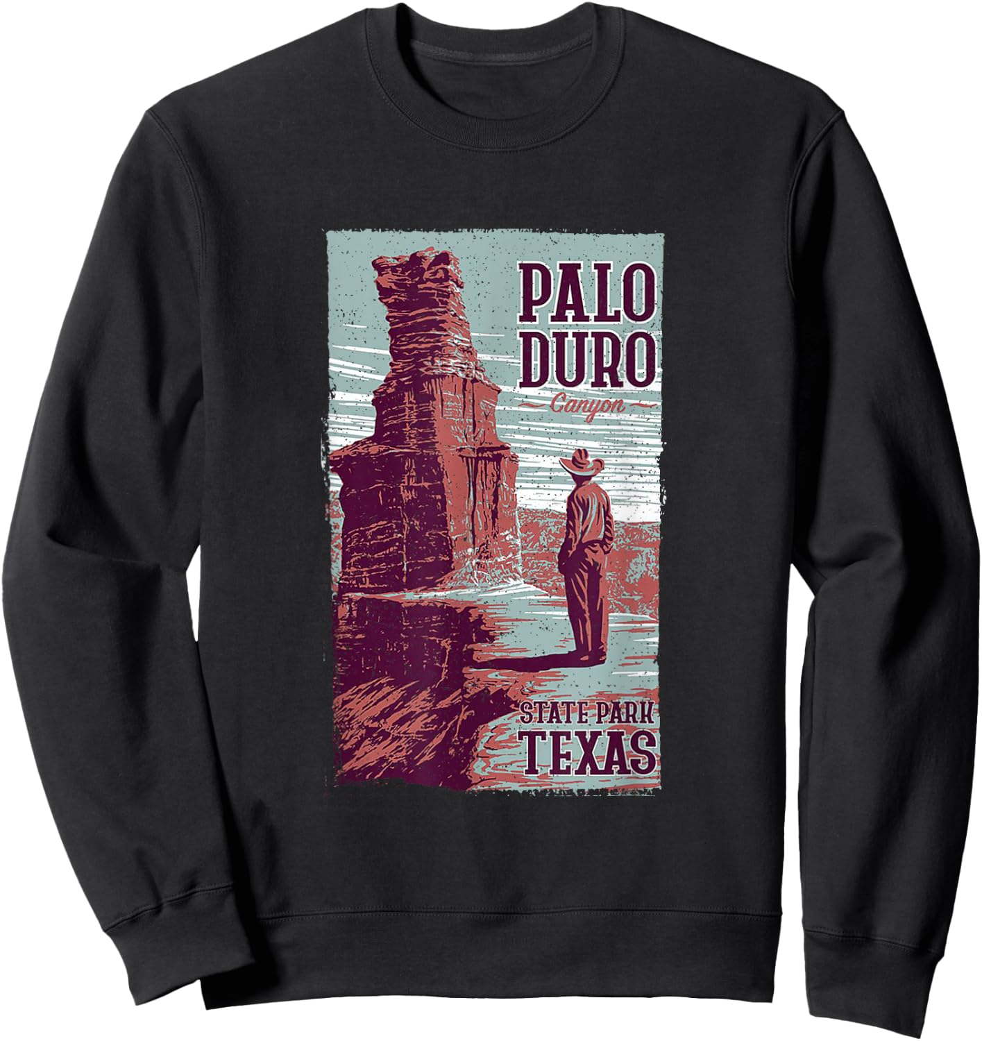 Vintage Palo Duro Canyon State Park Texas Hiking Souvenir Sweatshirt - Sweatshirt | Black