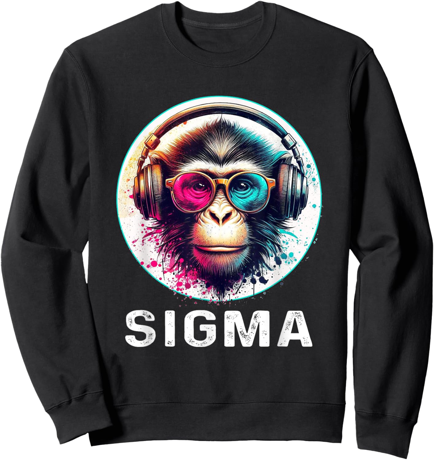 Sigma Meme Shirts Ironic Meme Shirt Monkey Sigma Shirt Meme Sweatshirt - Sweatshirt | Black