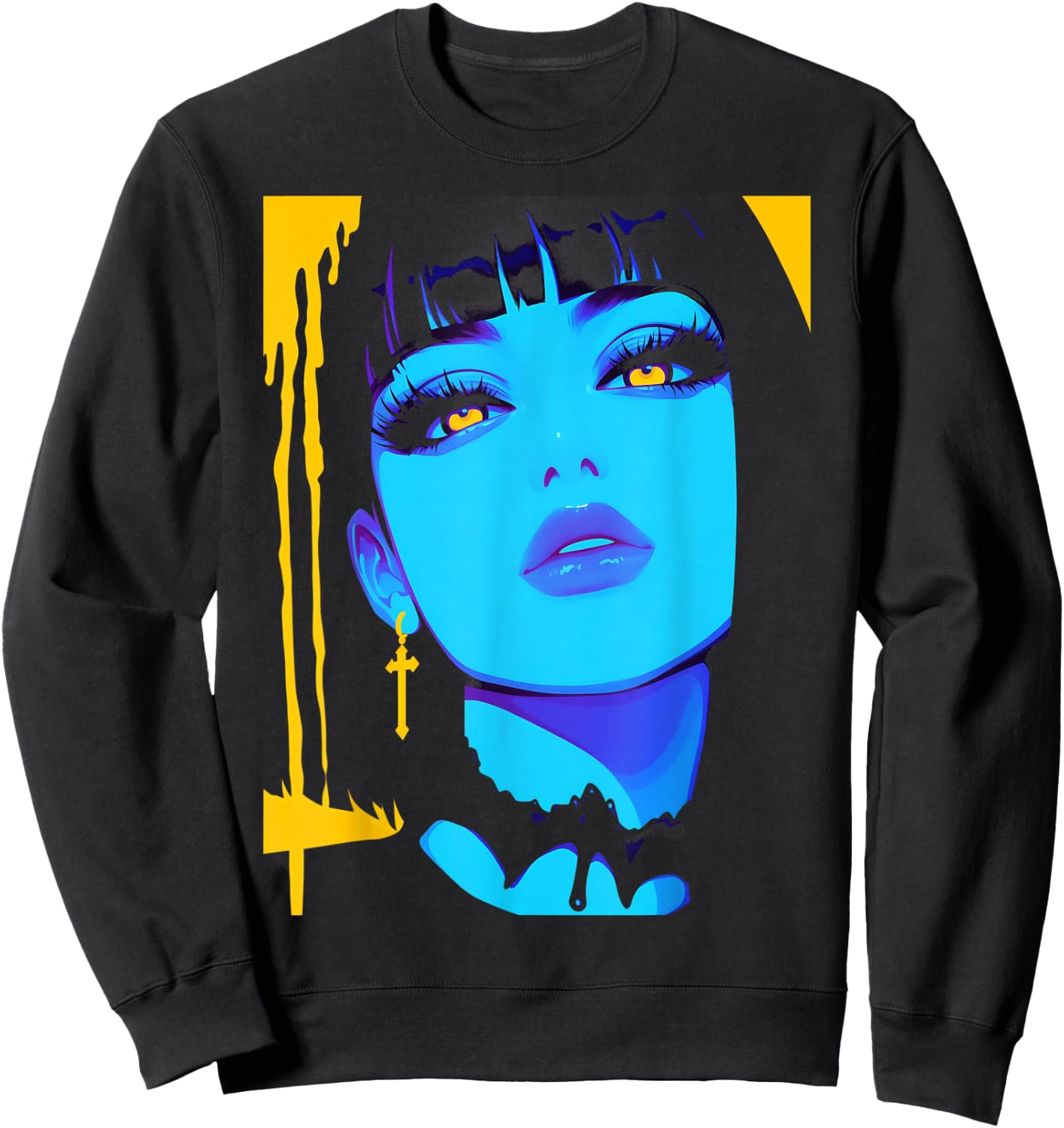 Cybergoth Cybercore Grunge Punk Goth Girl Alt Anime Manga Sweatshirt - Sweatshirt | Black