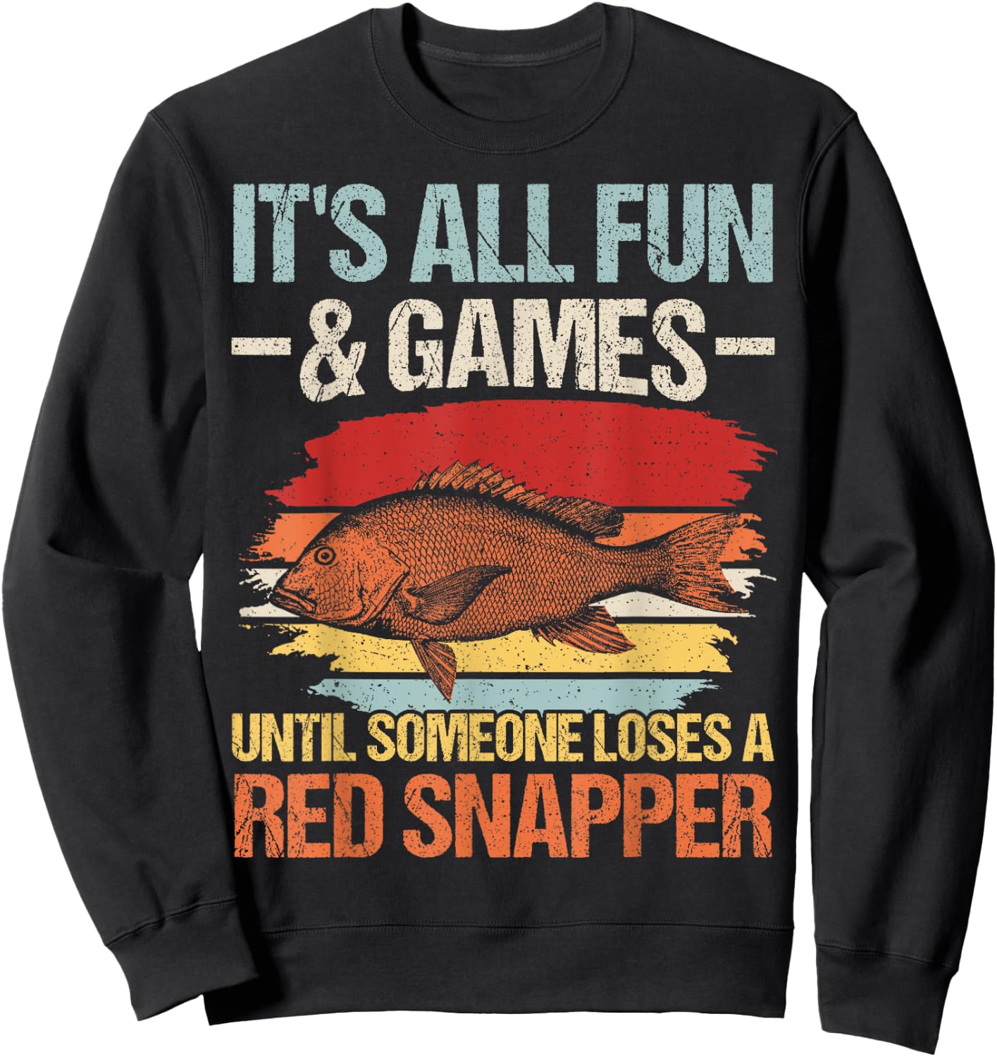 Deep Sea Fishing Red Snapper Design for a Red Snapper fan Sweatshirt - Sweatshirt | Black