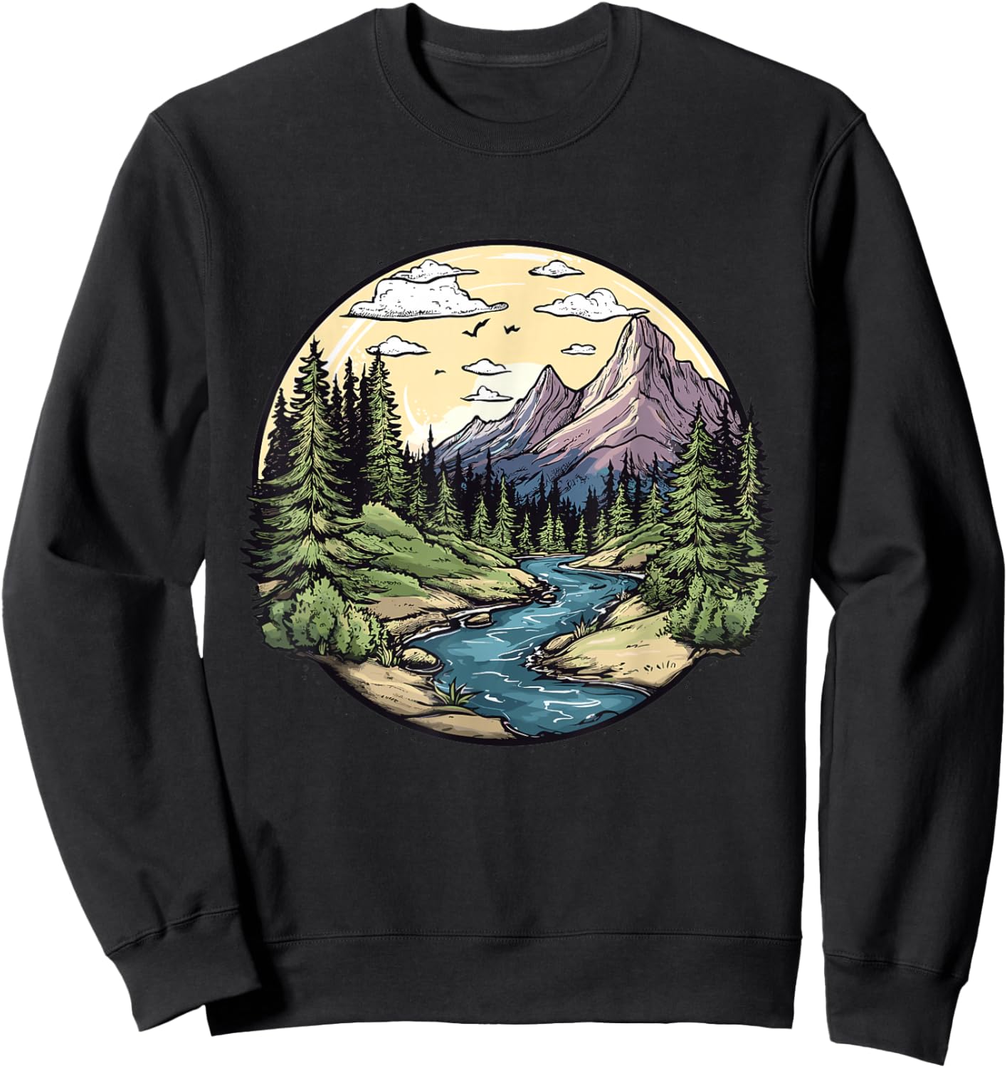 Hiking in Nature, Hiking Sweatshirt - Sweatshirt | Black