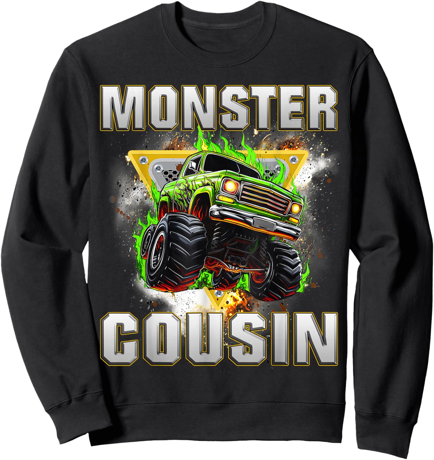 Monster Truck Cousin Monster Truck Are My Jam Boys Kids Sweatshirt - Sweatshirt | Black