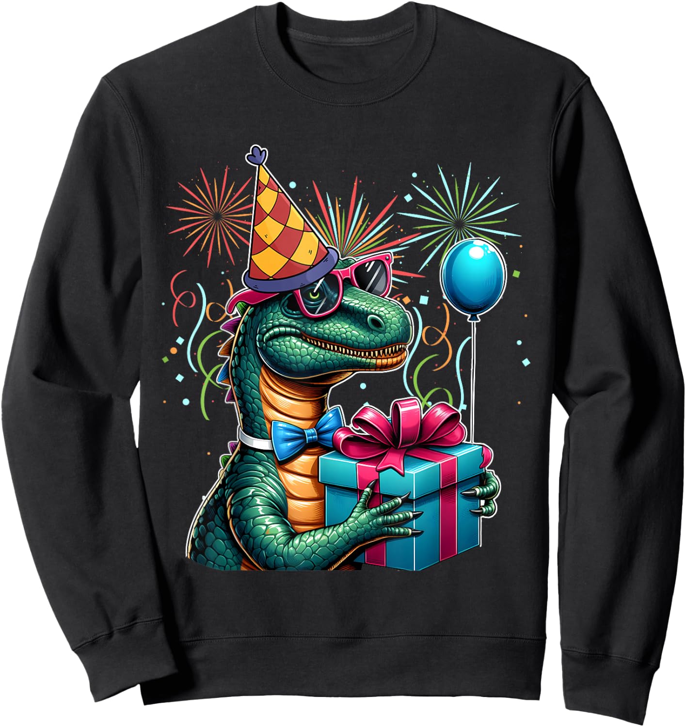 Adult Dinosaur Birthday T Rex Party For Kids Adult Birthday Sweatshirt - Sweatshirt | Black
