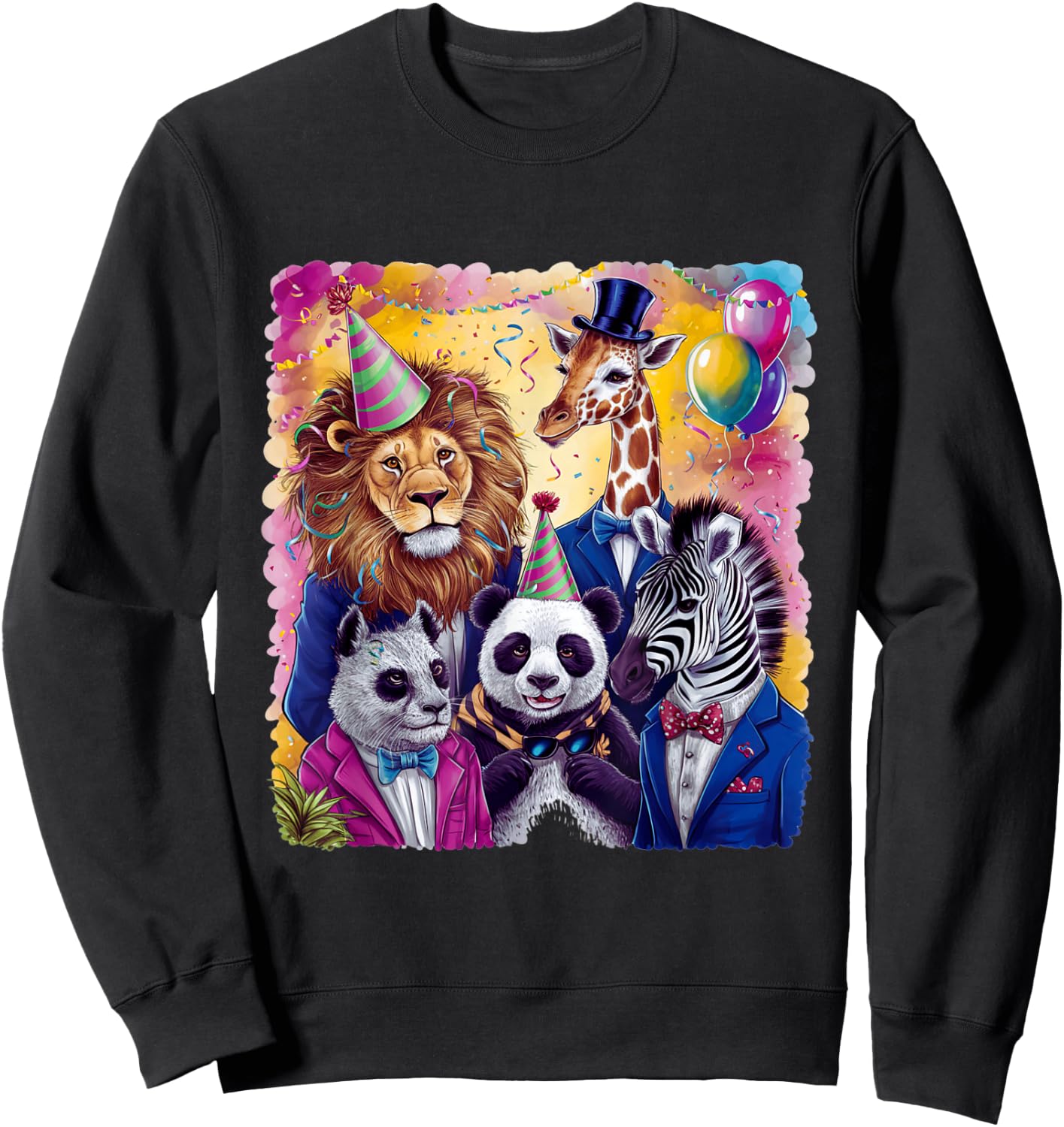 Zoo Animals Wildlife Birthday Squad Party Zoo Animals Fun Sweatshirt - Sweatshirt | Black