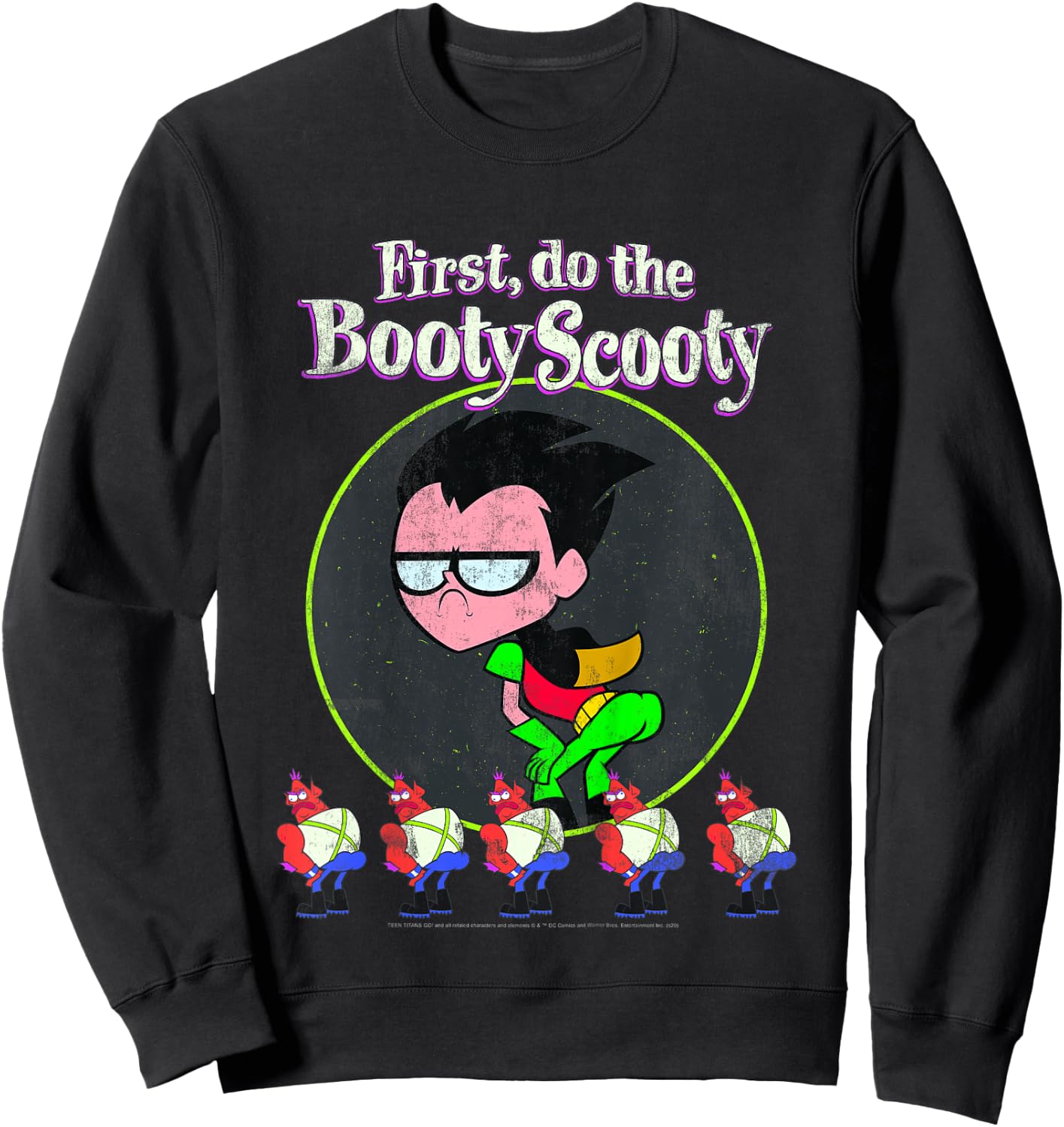 Kids DC Comics Teen Titans Go! Robin First Do The Booty Scooty Sweatshirt - Sweatshirt | Black
