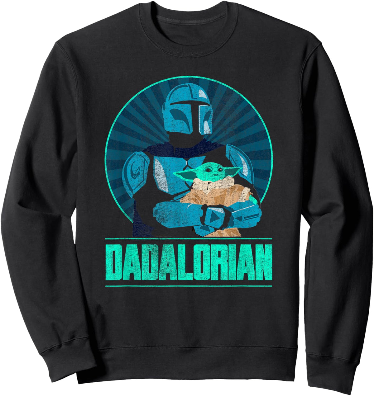 Star Wars The Mandalorian Father's Day Dadalorian Retro Sweatshirt - Sweatshirt | Black