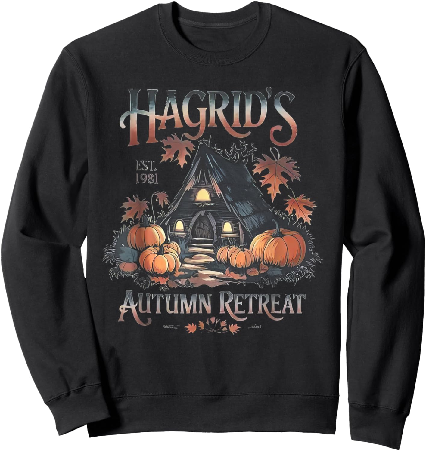 Fall Hagrid's Pumpkin Farm Patch Autumn Sweatshirt - Sweatshirt | Black