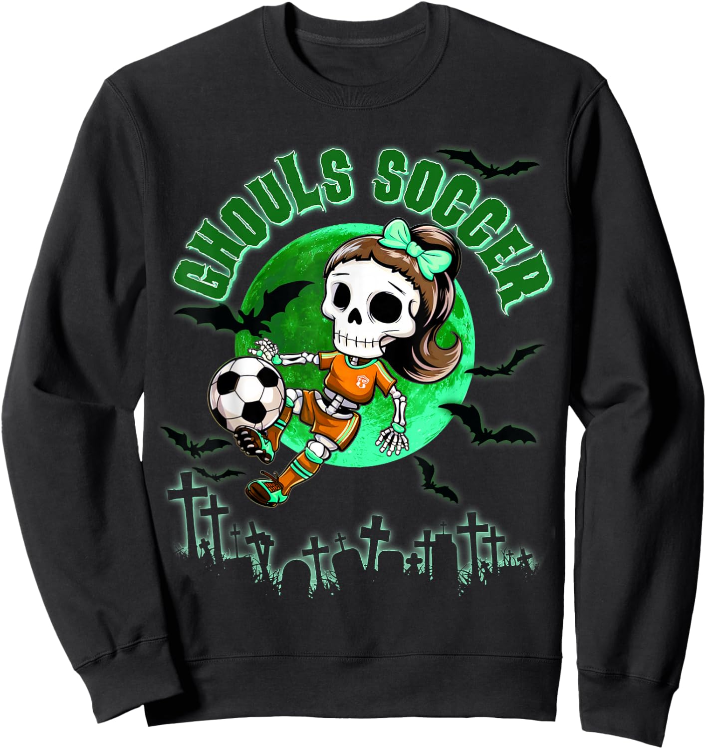 Soccer Monster Halloween Ghouls Soccer Trick or Treat Sweatshirt - Sweatshirt | Black