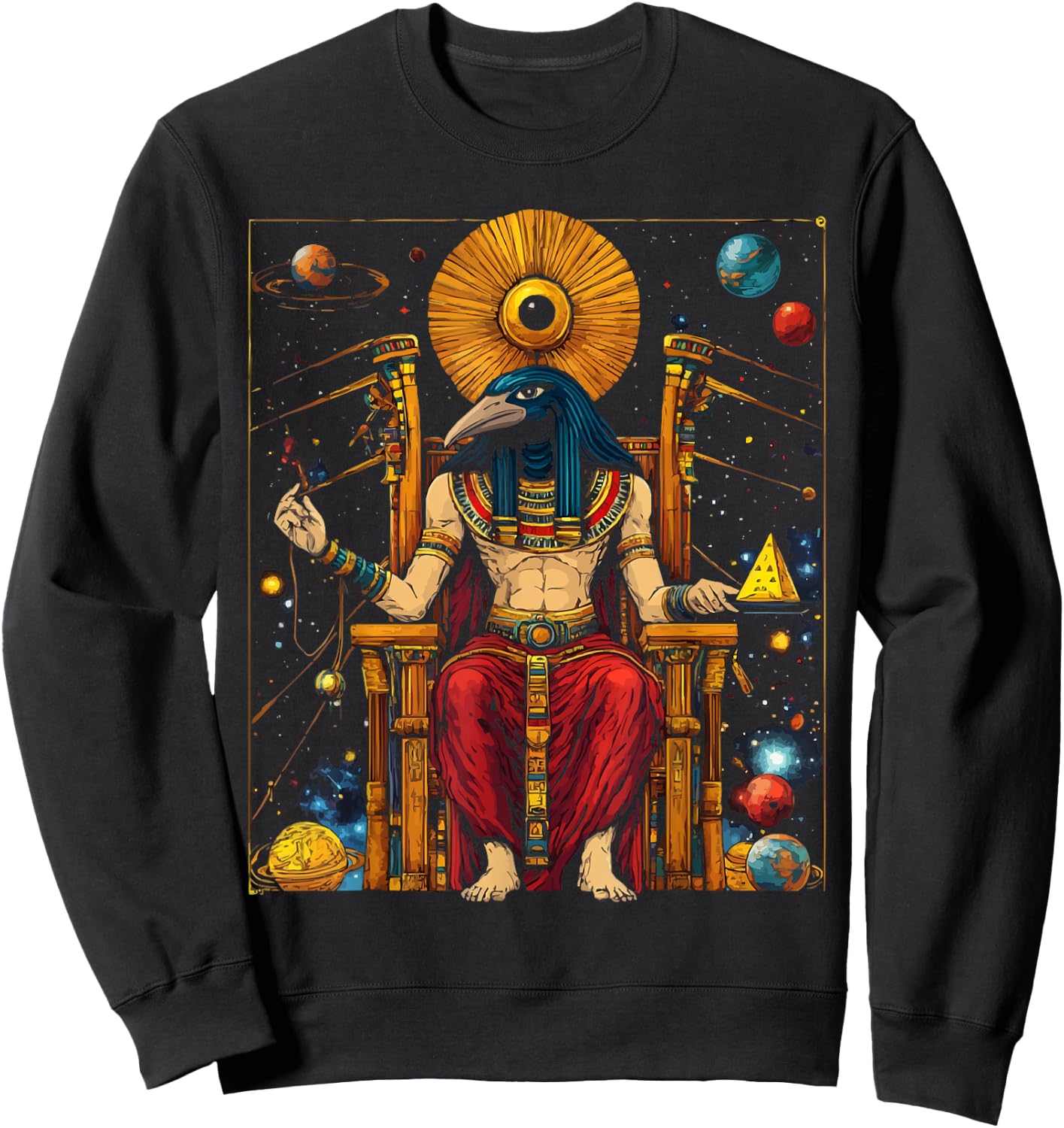 Thoth Egyptian God Egyptian Mythology Pyramid Ancient Egypt Sweatshirt - Sweatshirt | Black