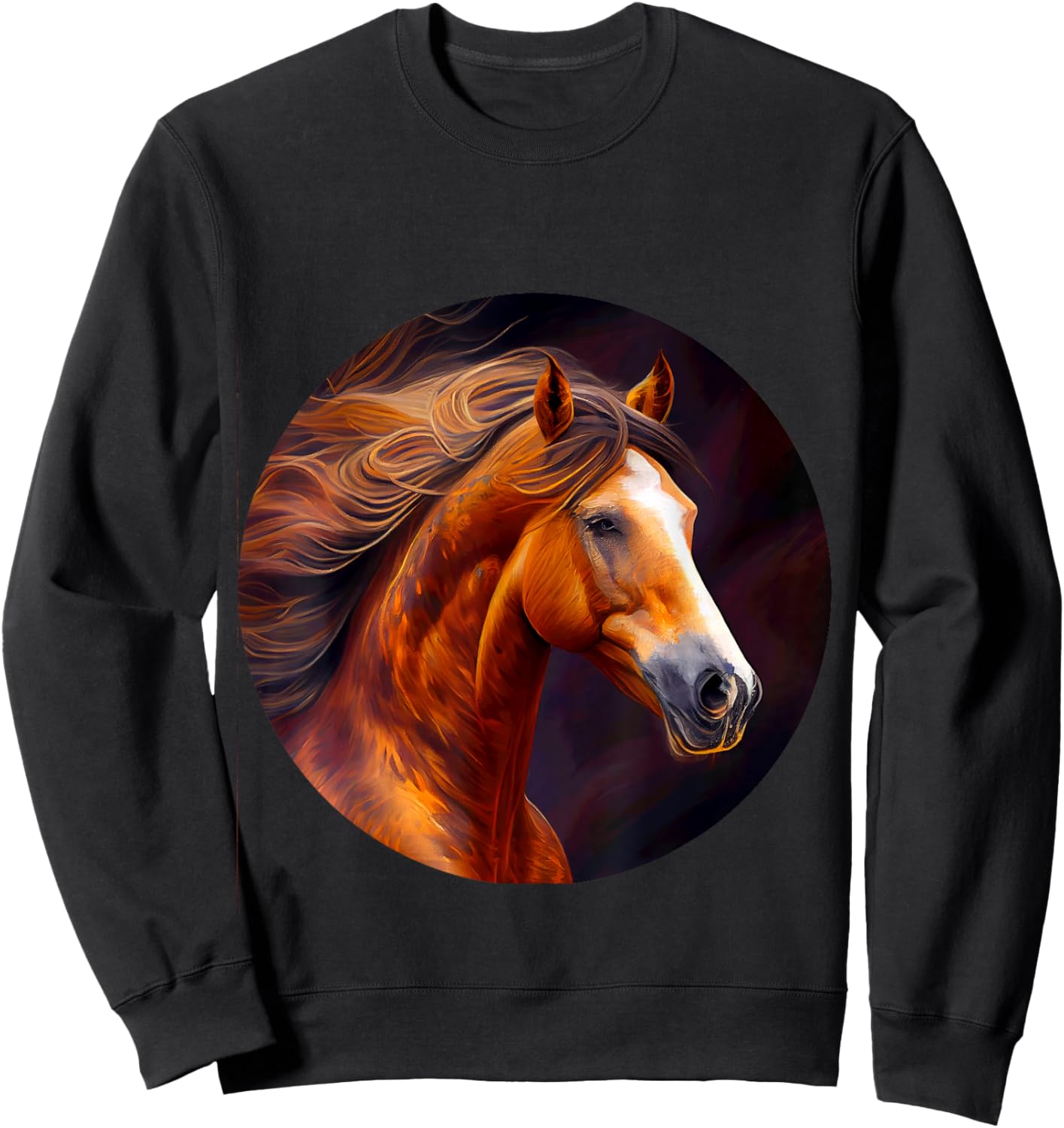 Running Horse Graceful Mane Nature Strength Sweatshirt - Sweatshirt | Black