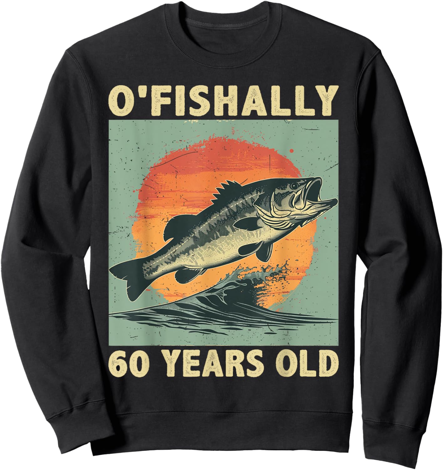 Ofishally 60 Years Old 1965 Fishing Fisherman 60th Birthday Sweatshirt - Sweatshirt | Black