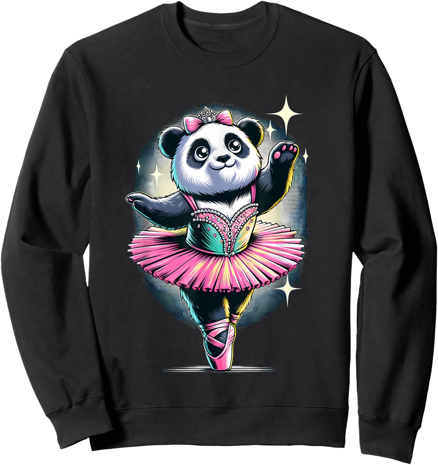 Ballerina Panda Dancing Sweatshirt - Sweatshirt | Black