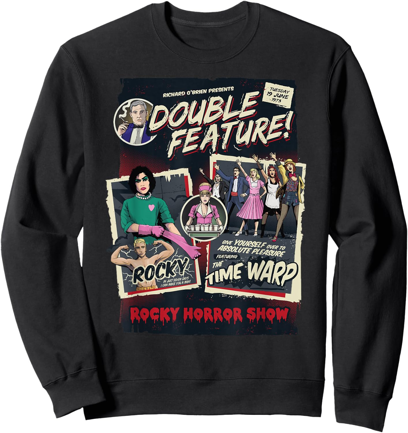 Rocky Horror Show Double Feature Posters Sweatshirt - Sweatshirt | Black