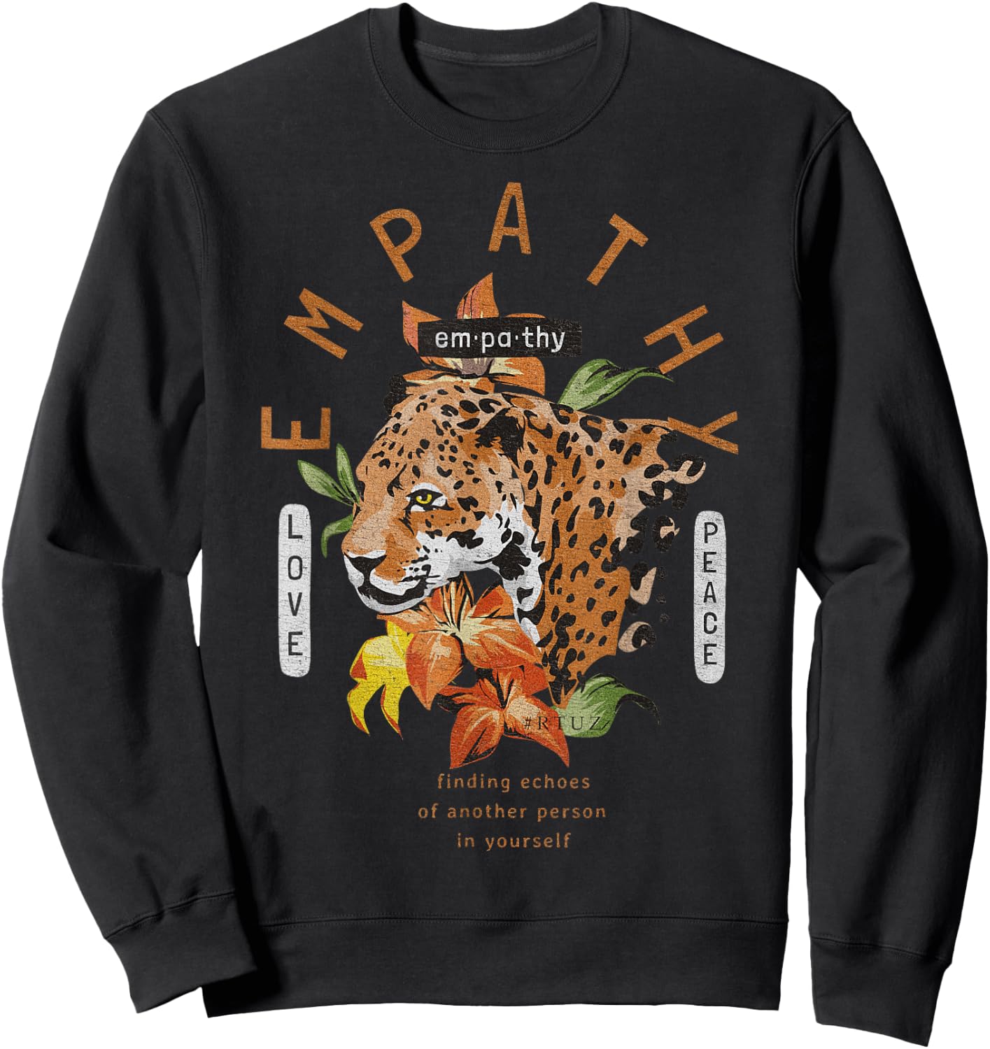 Hip Hop Y2K Vintage Hipster Edgy Urban Streetwear Tiger Men Women Girls Kids Sweatshirt - Sweatshirt | Black