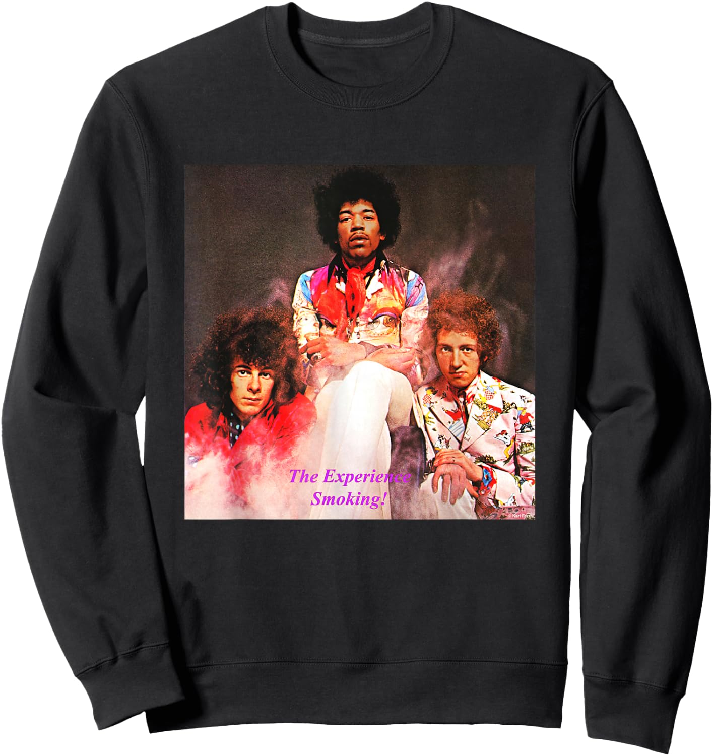 Karl Ferris Electric Ladyland Jimi Hendrix Smoking Sweatshirt - Sweatshirt | Black