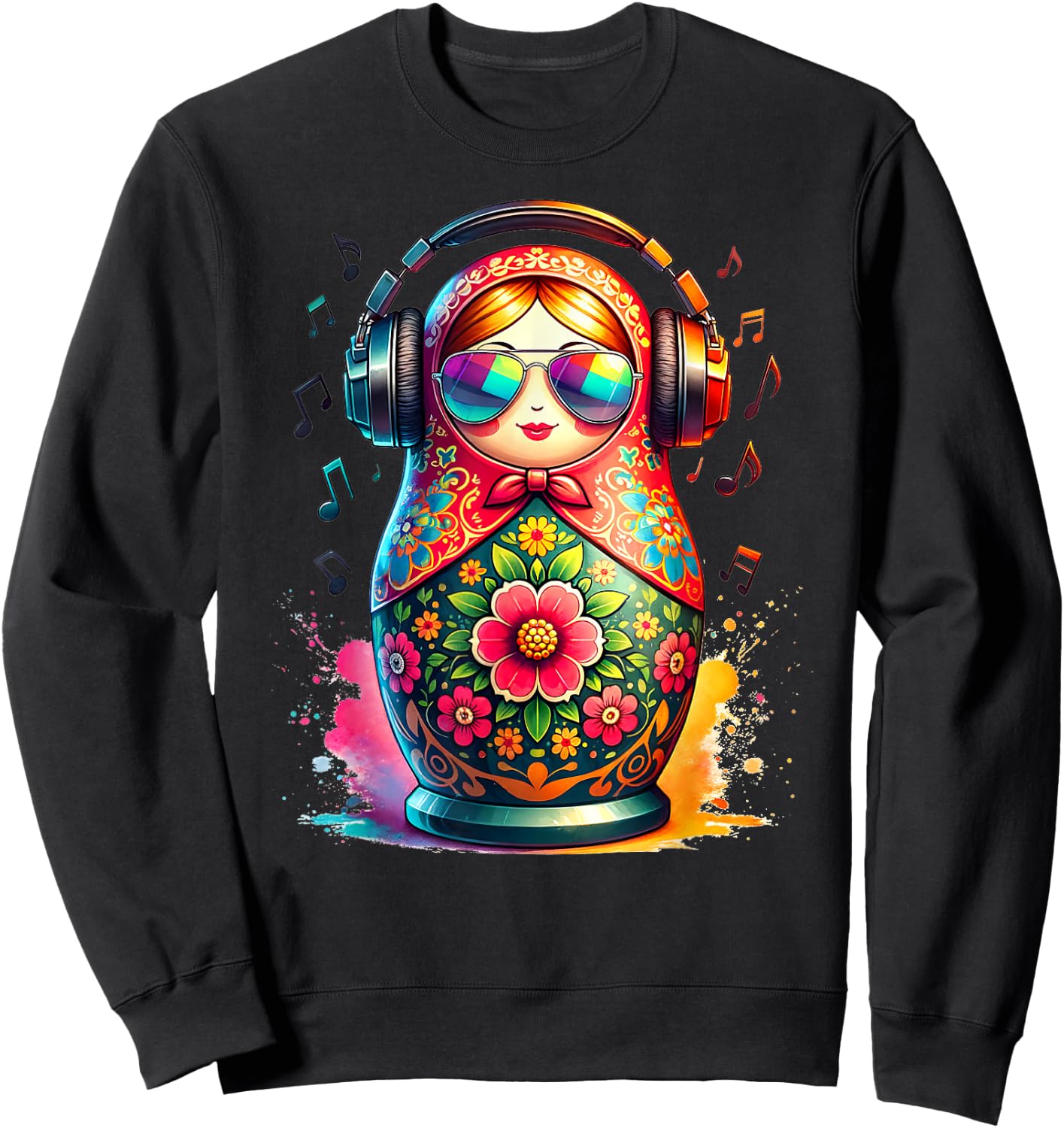 Russian Matryoshka Music Russia Russian Matryoshka Sweatshirt - Sweatshirt | Black