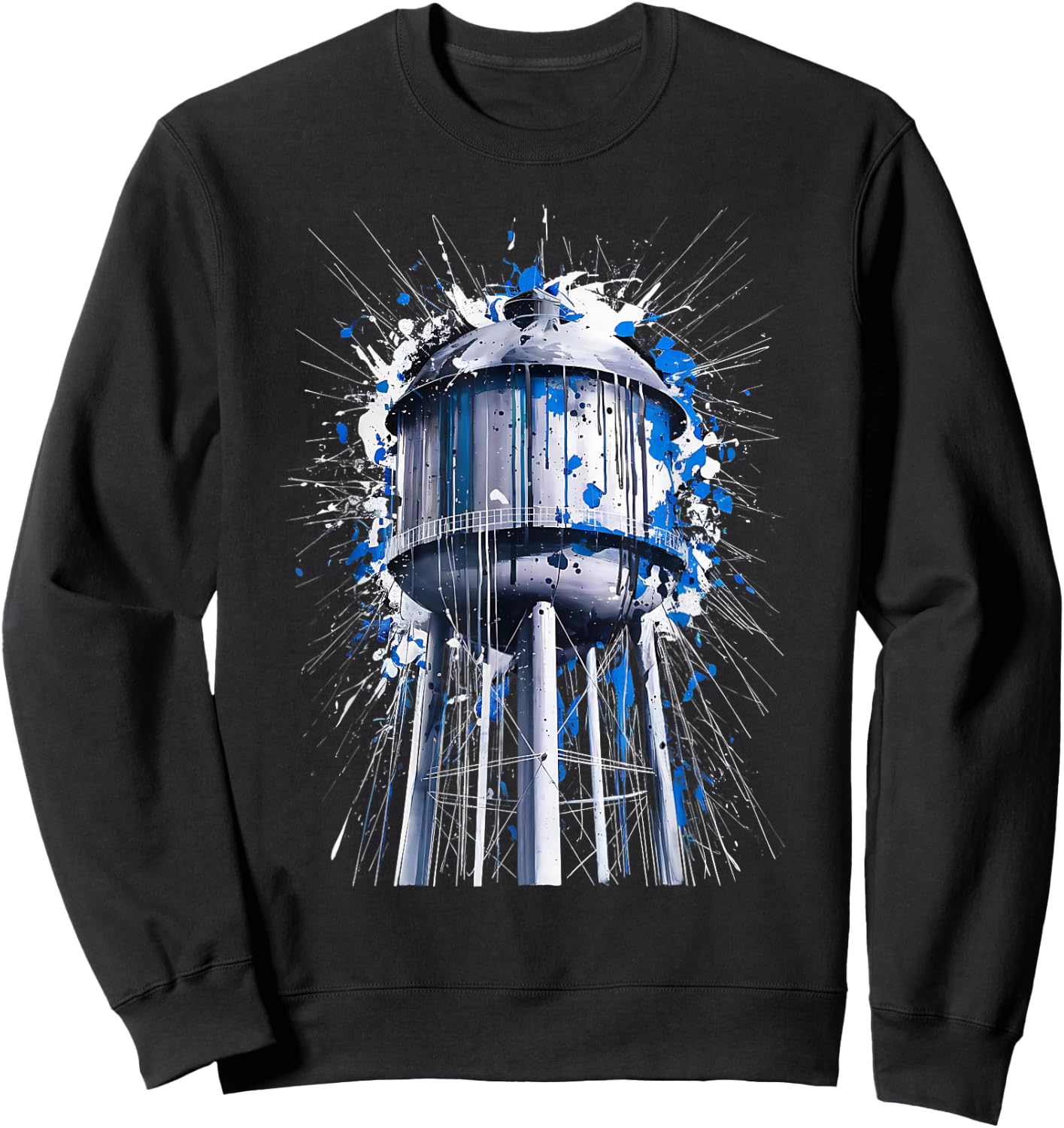Water Tower Art Splatter Design for Urban Style Fans Sweatshirt - Sweatshirt | Black