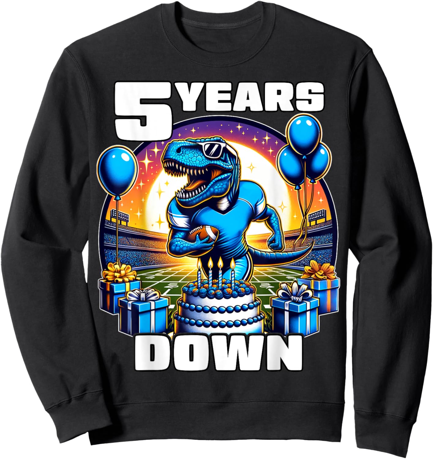 5th Birthday Football Shirt 5 Year Old Kids Football Shirt Sweatshirt - Sweatshirt | Black