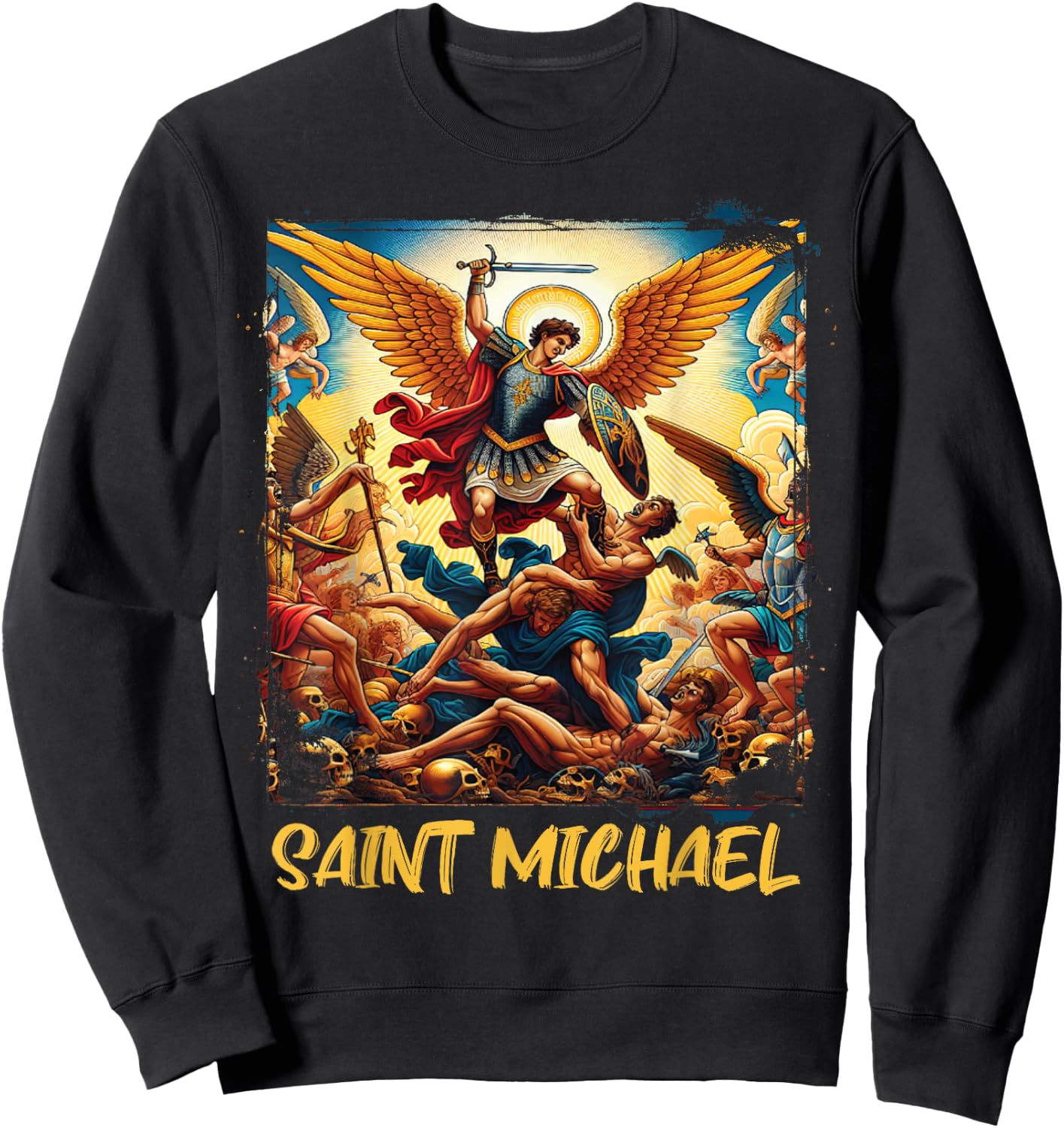 Saint Michael Costume Archangel Michael Christian Angels Sweatshirt - Sweatshirt | Black