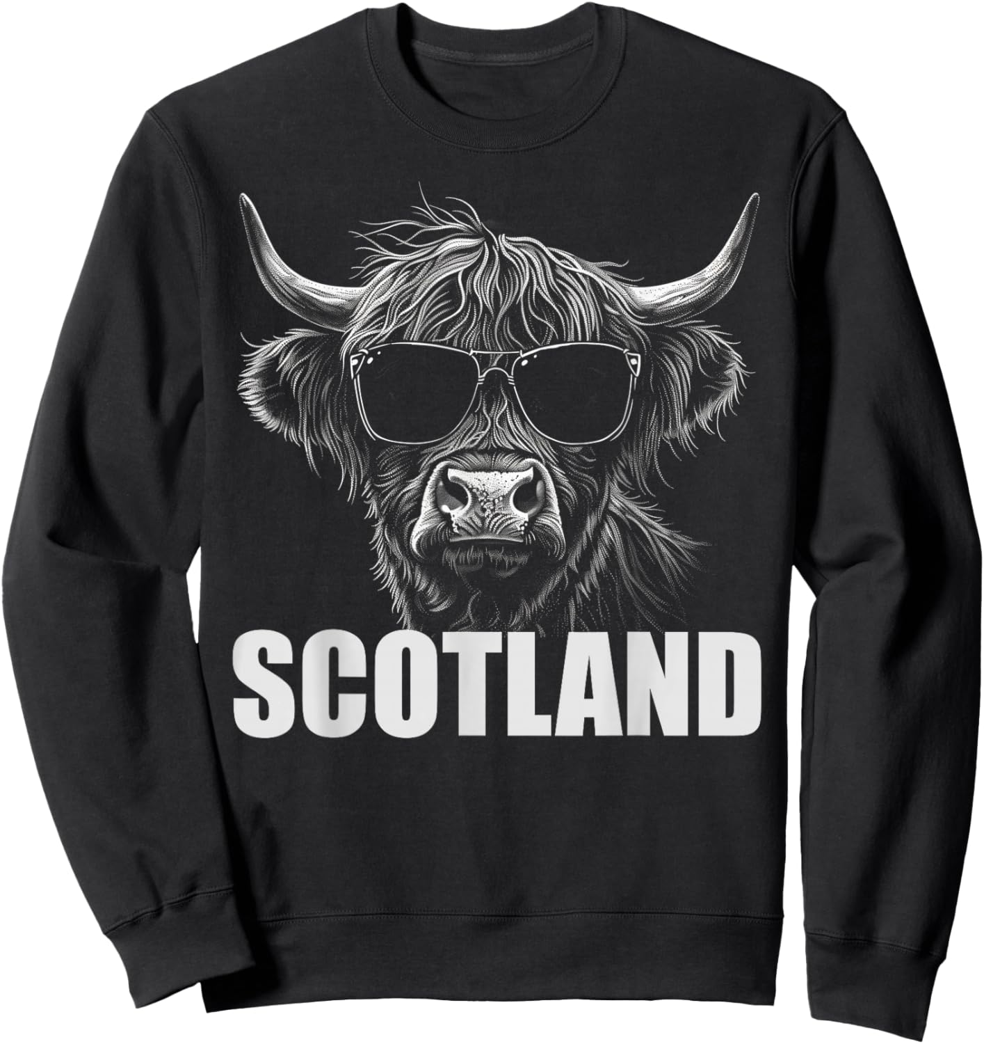 Cool Highland Cow Scotland Travel Sweatshirt - Sweatshirt | Black