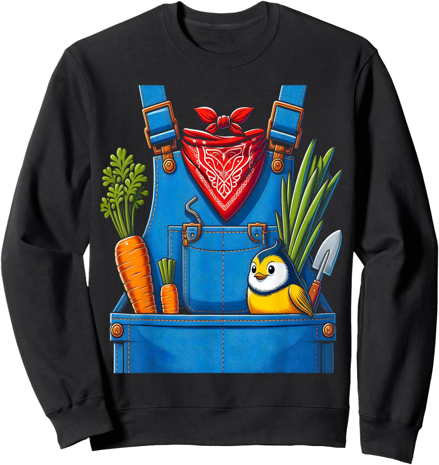 Funny Farmer Costume Halloween Simple Cute Farm Women Men Sweatshirt - Sweatshirt | Black