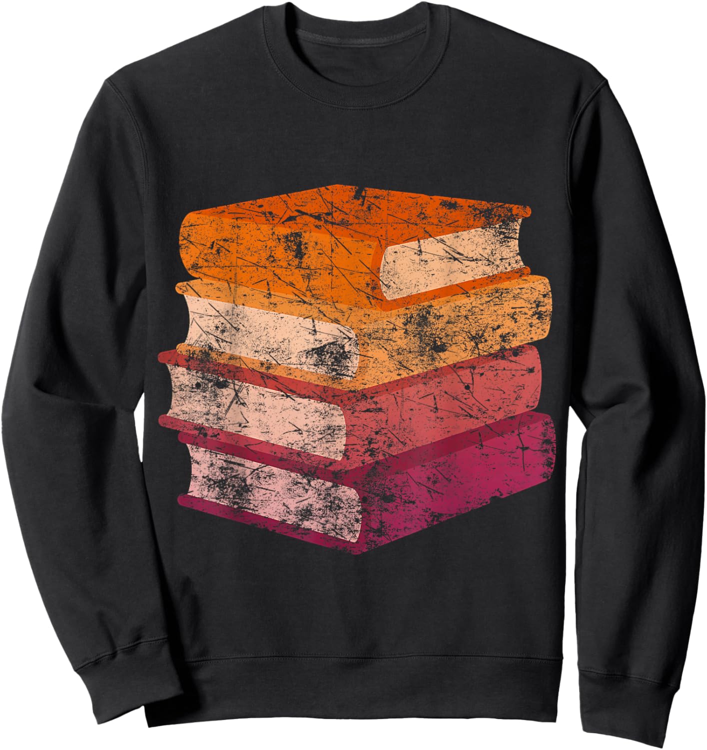 Subtle Lesbian Pride Flag Books Vintage Sweatshirt - Sweatshirt | Black