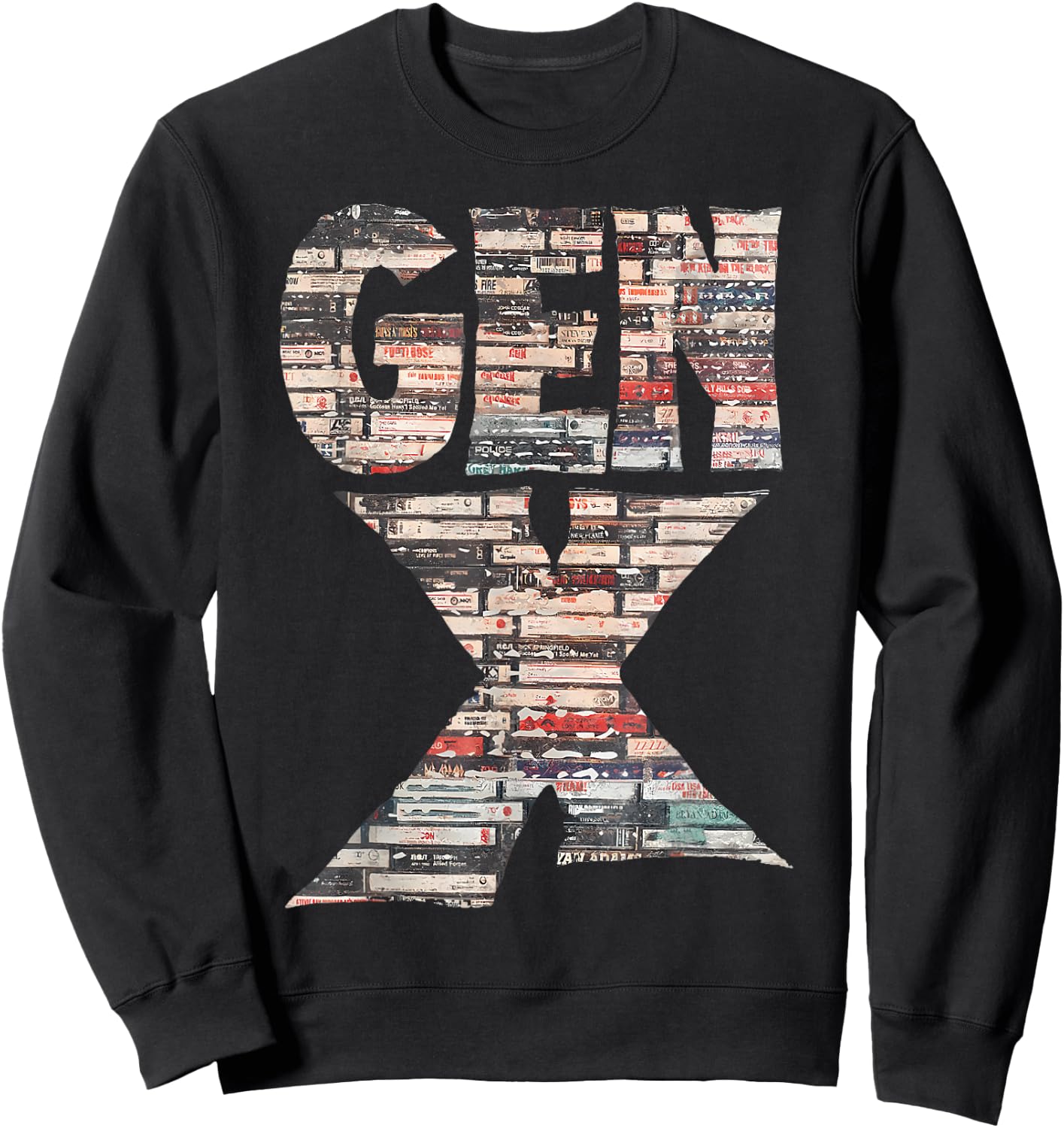 Gen X 80’s Rock Cassettes Sweatshirt - Sweatshirt | Black