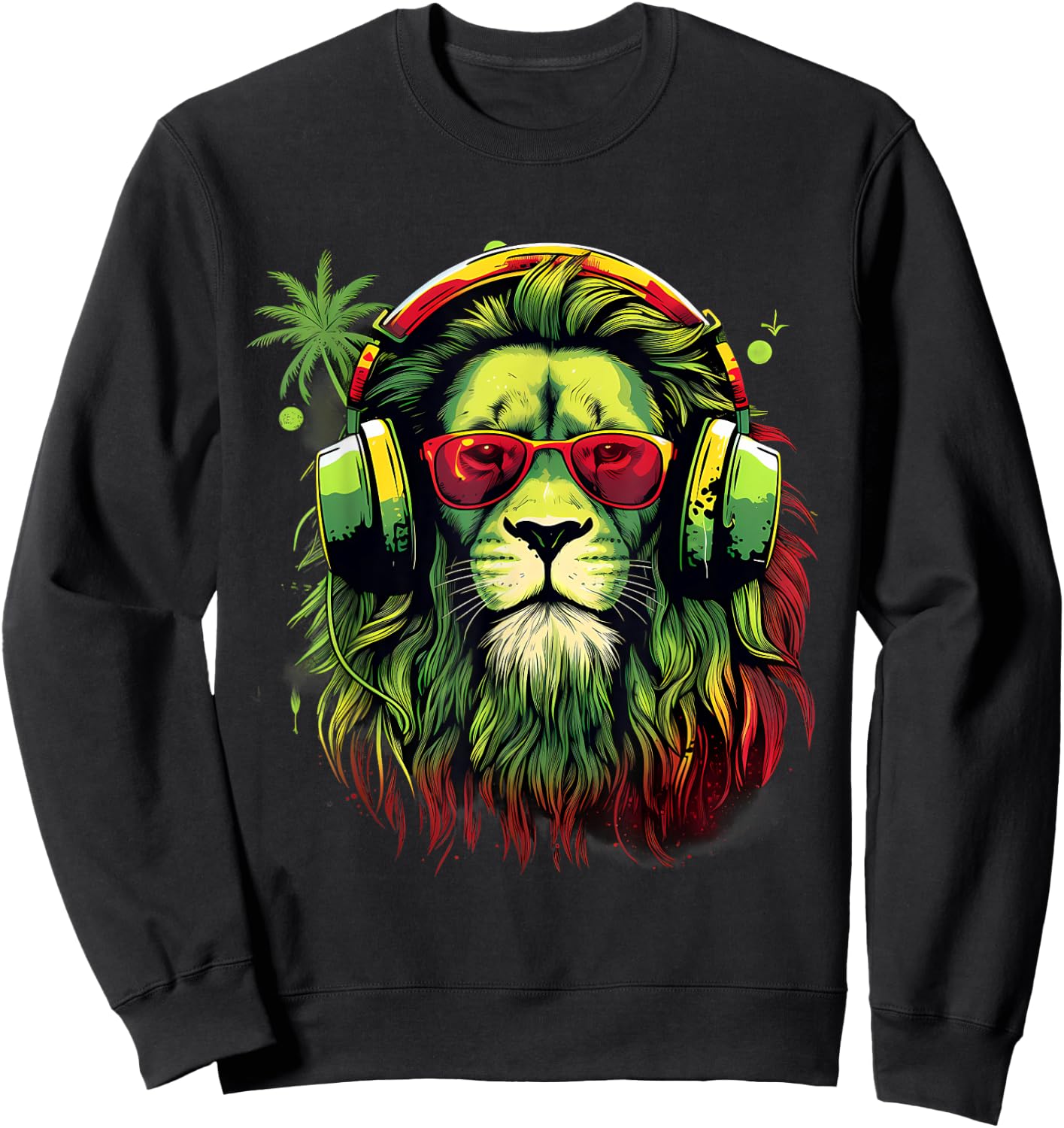 Rastafarian Pride Lion Of Judah Jamaica Rasta Reggae Lion Sweatshirt - Sweatshirt | Black