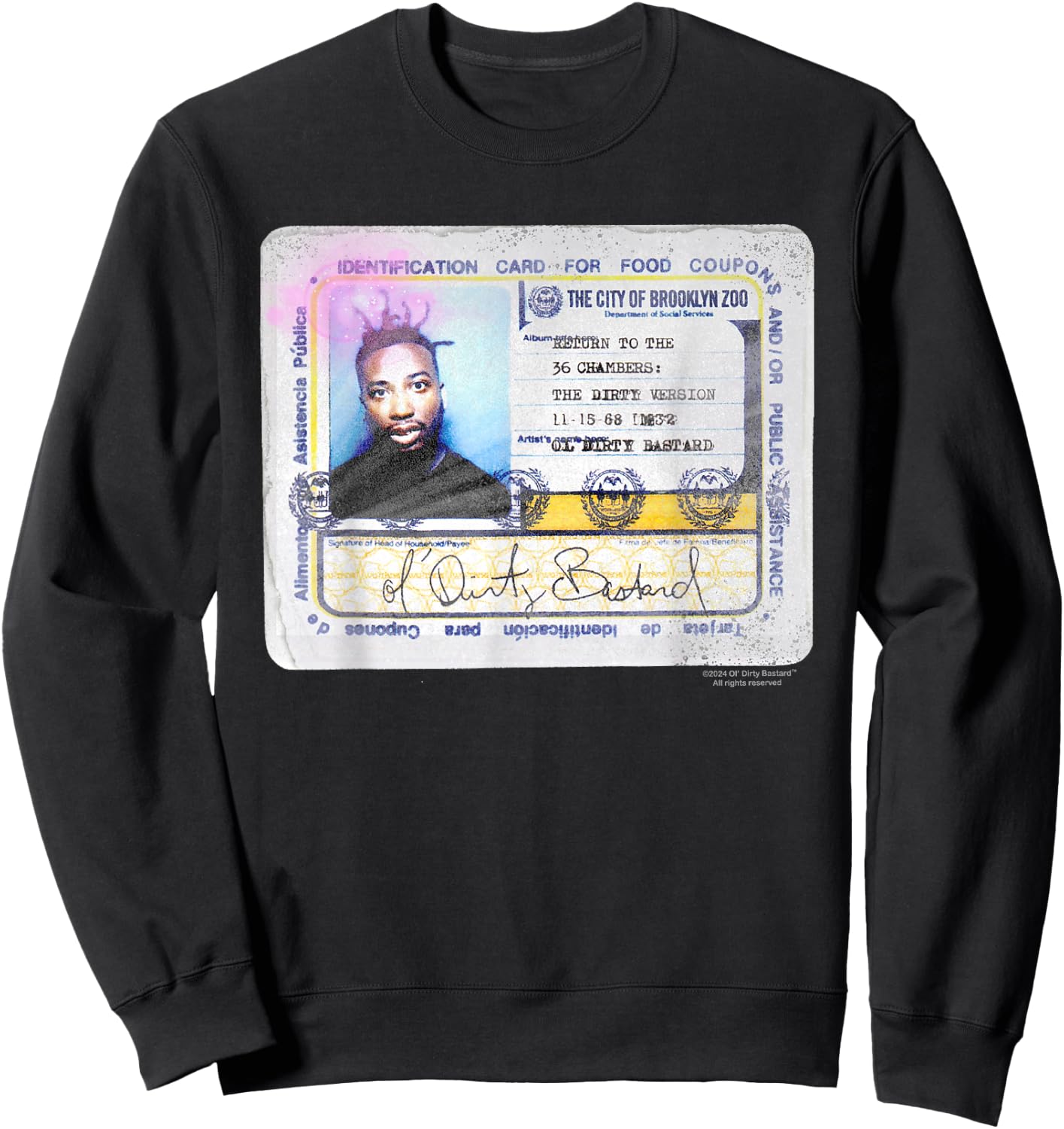 ODB Ol Dirty Ba-ard ID Return 36 Chambers Brooklyn Zoo Raw Sweatshirt - Sweatshirt | Black