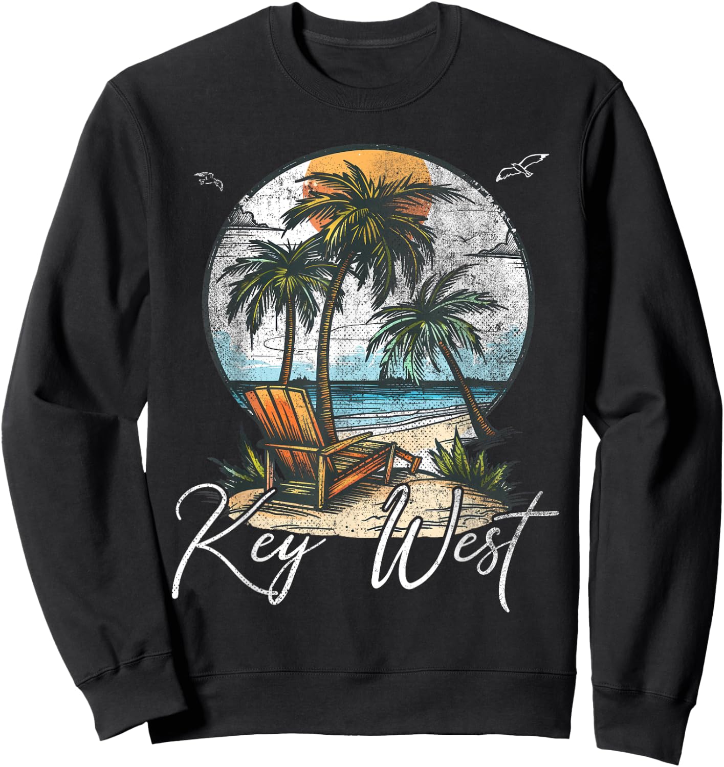 Key West Florida FL | Palm Trees Sweatshirt - Sweatshirt | Black
