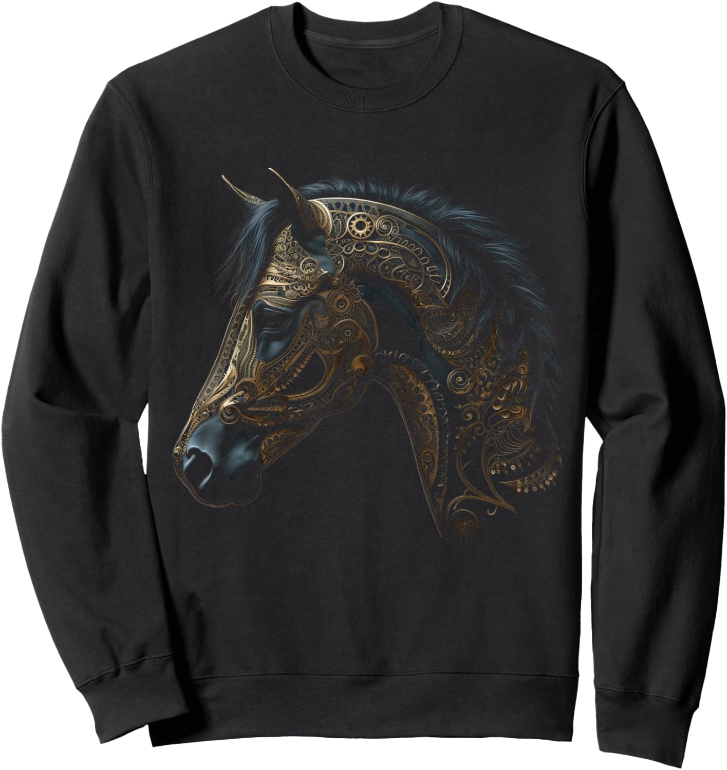 Horse artwork, horse motif, horse riding, animals, horse Sweatshirt - Sweatshirt | Black