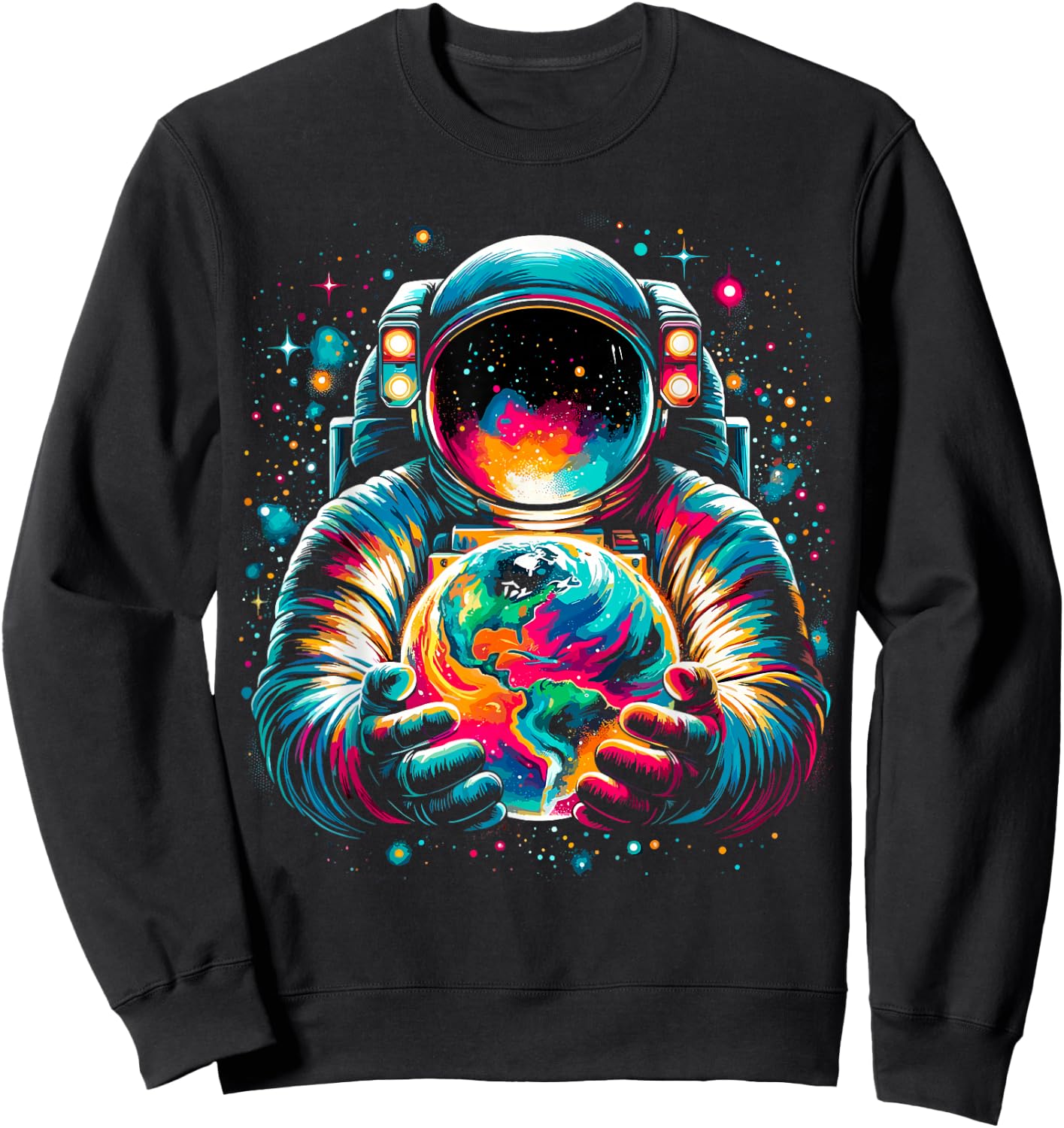 Astronaut Planets Astronaut Space Sweatshirt - Sweatshirt | Black