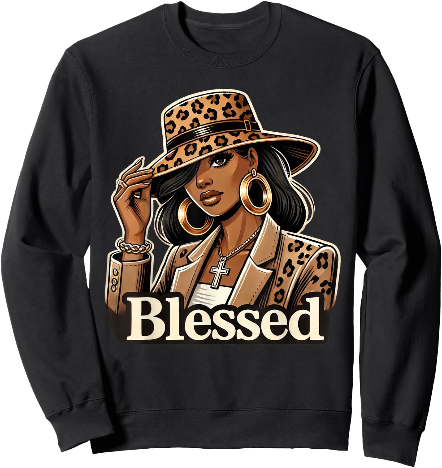 Blessed Black Cowgirl Western Swag African Christian Woman Sweatshirt - Sweatshirt | Black