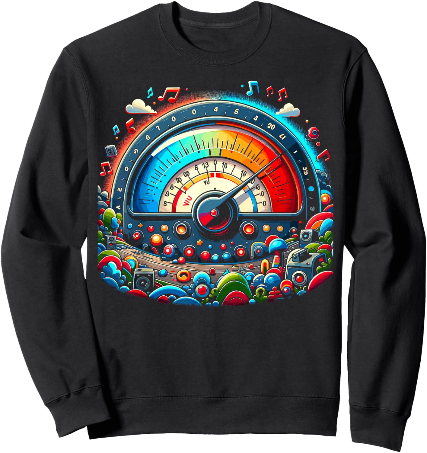 VU Meter Audiopile Analog Music Sound Engineer Sweatshirt - Sweatshirt | Black