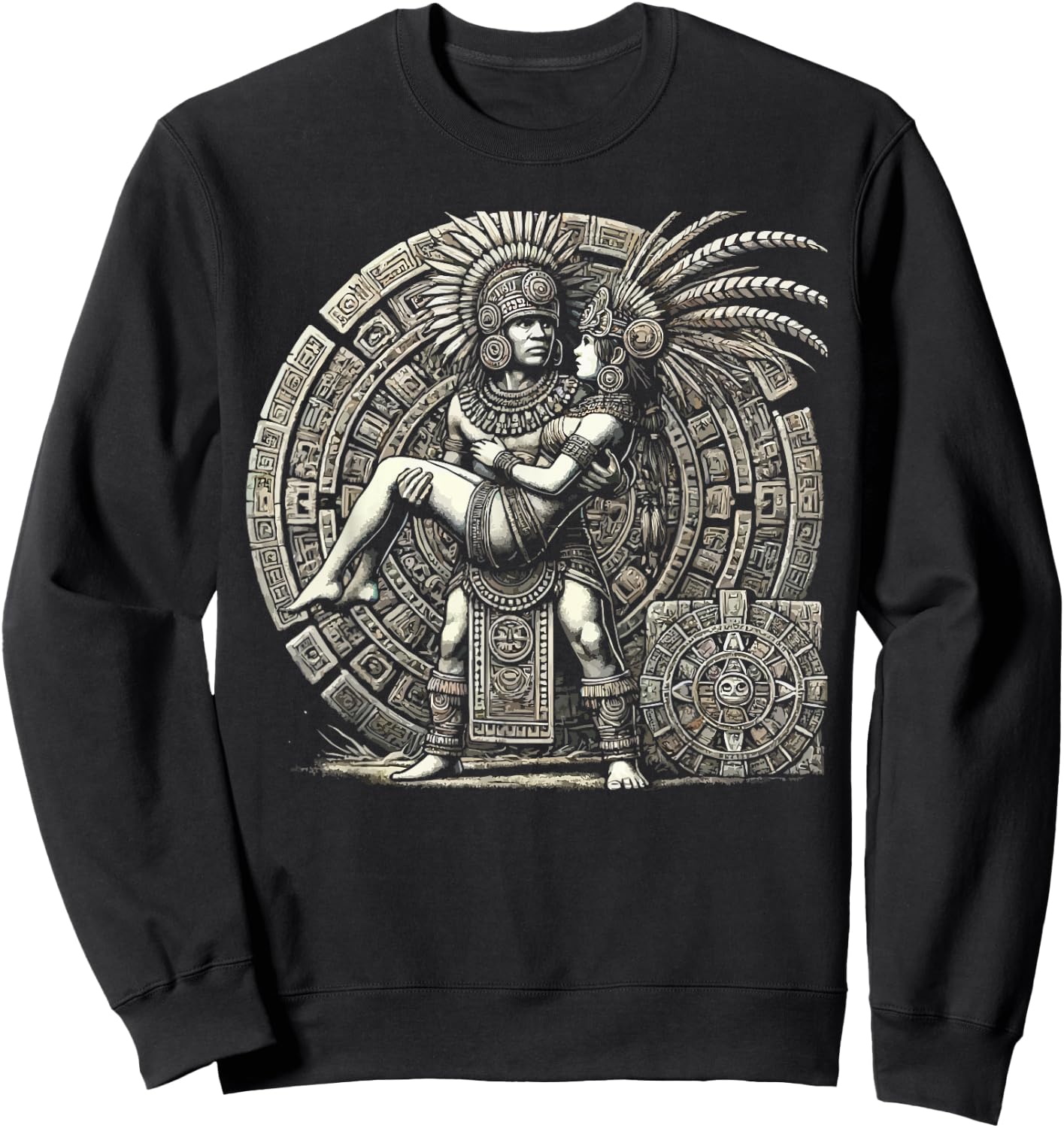 Aztec Warrior Mayan Indigenous Mexican Aztec Jaguar Sweatshirt - Sweatshirt | Black