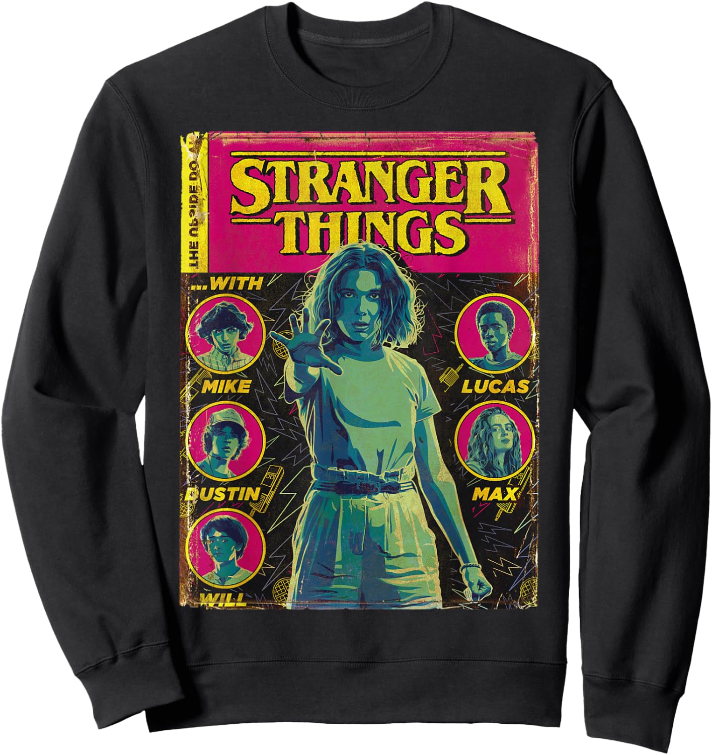 Netflix Stranger Things Group Shot Comic Cover Sweatshirt - Sweatshirt | Black